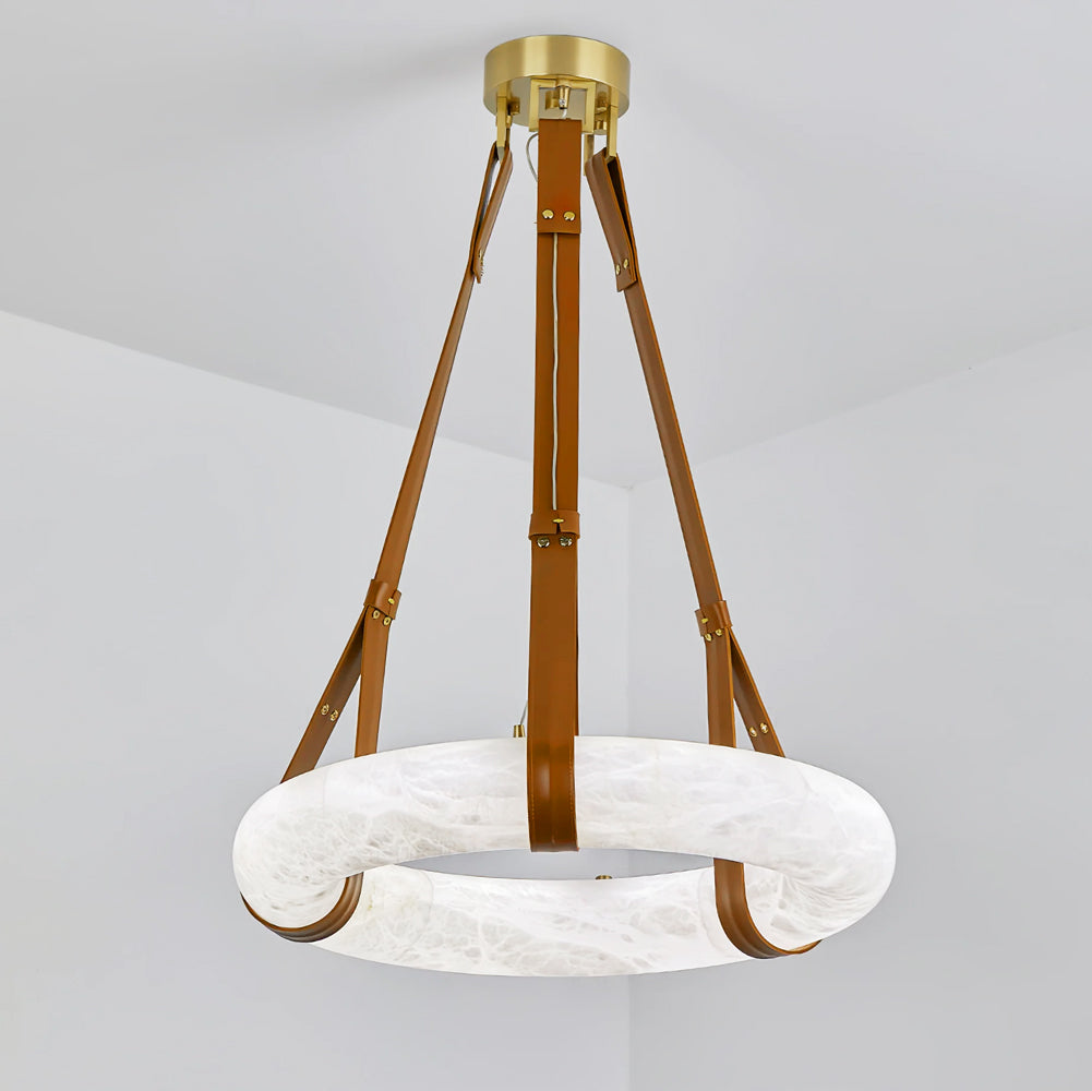 Luste Lustres en Albâtre Anneau Sangle en Cuir Version A
