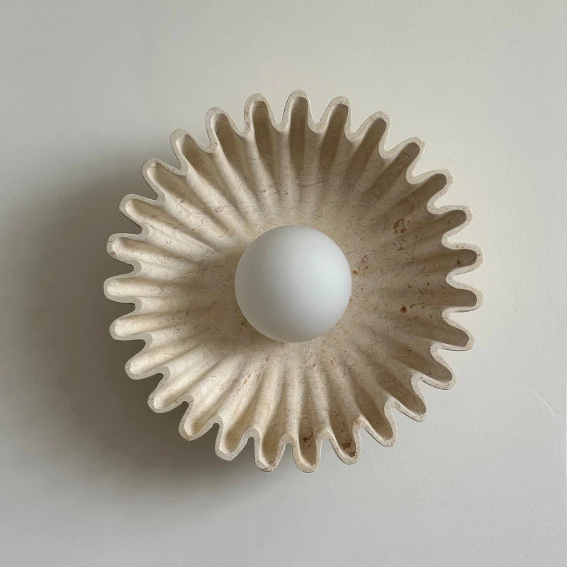 Applique Murale Céramique Verre Blanc Noir Beige Sculptural
