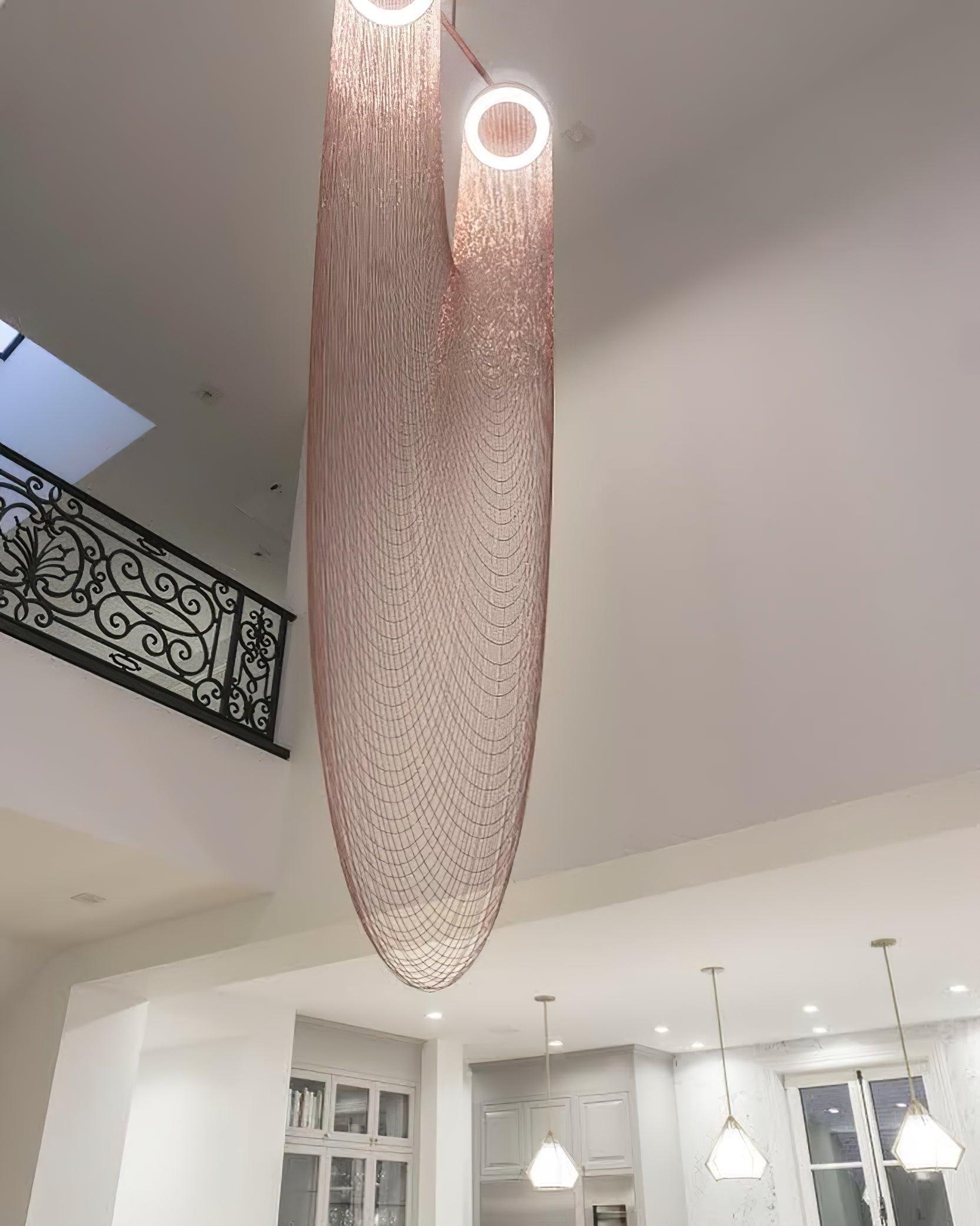 Lustra Suspension en Chaîne de Cuivre Moderne