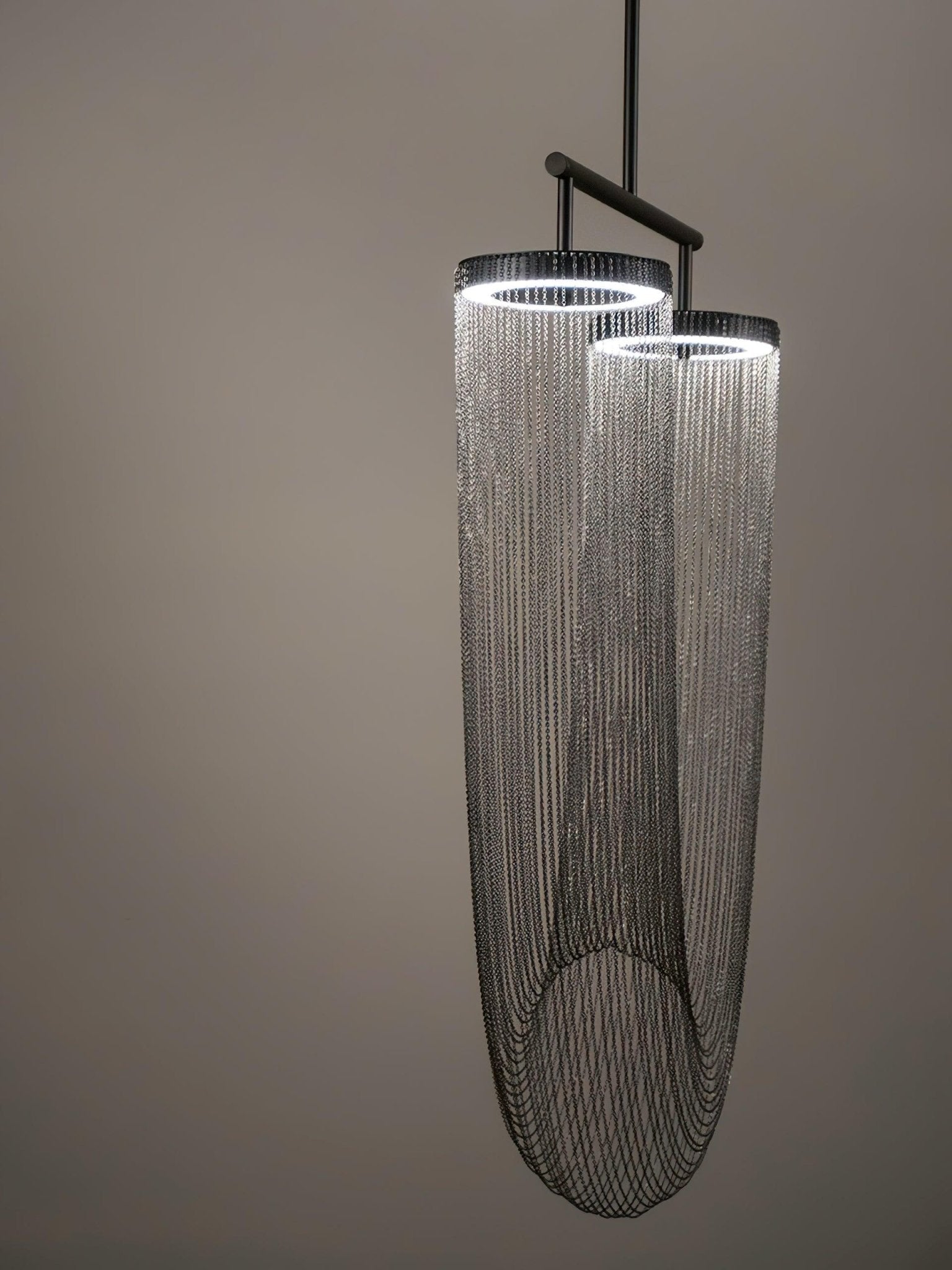 Lustra Suspension en Chaîne de Cuivre Moderne