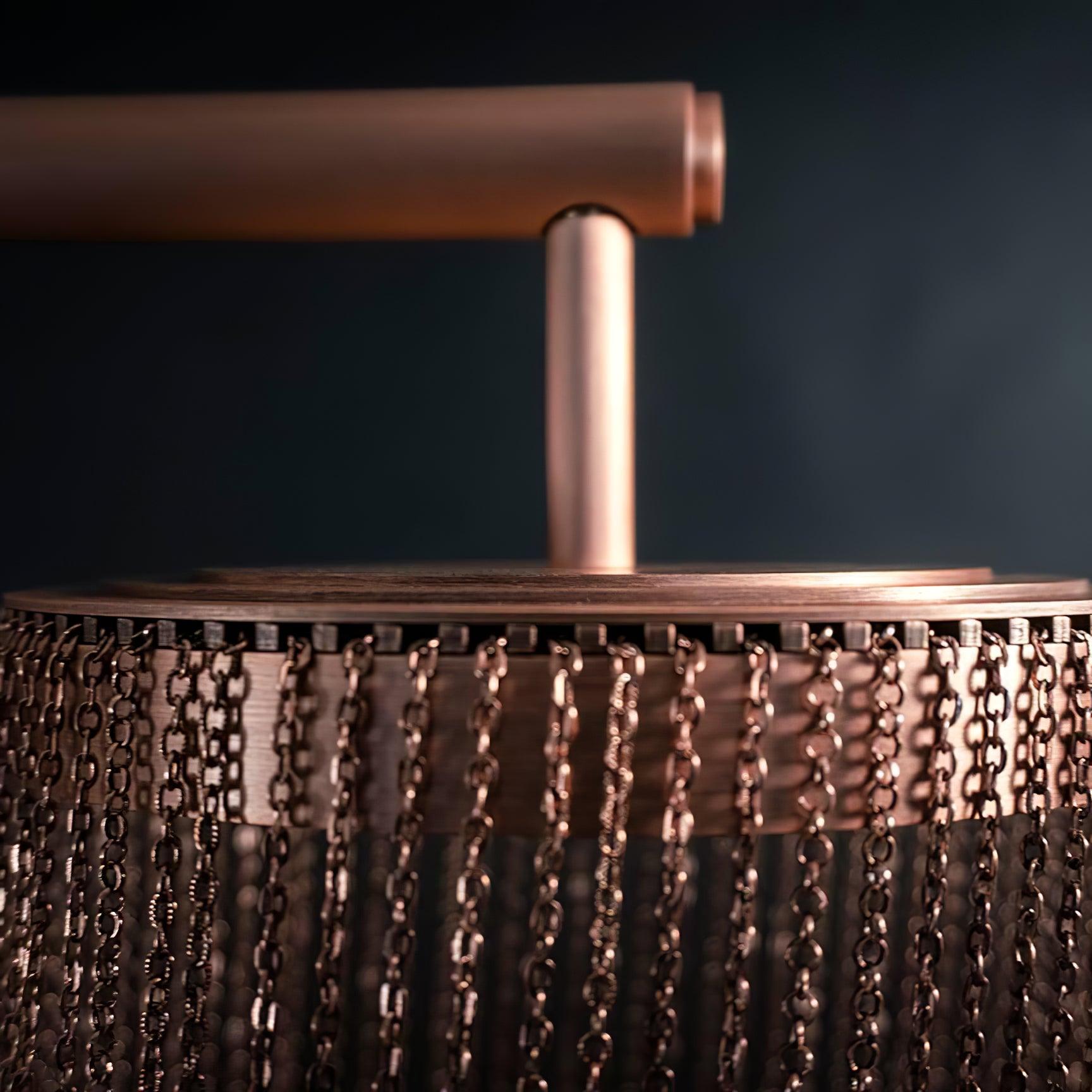 Lustra Suspension en Chaîne de Cuivre Moderne