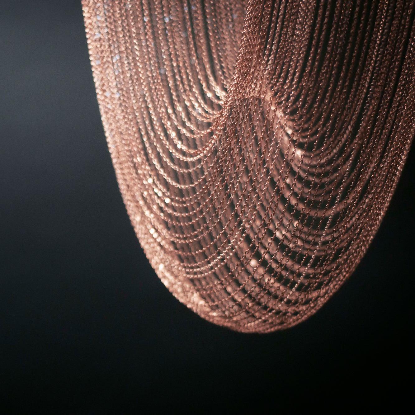 Lustra Suspension en Chaîne de Cuivre Moderne