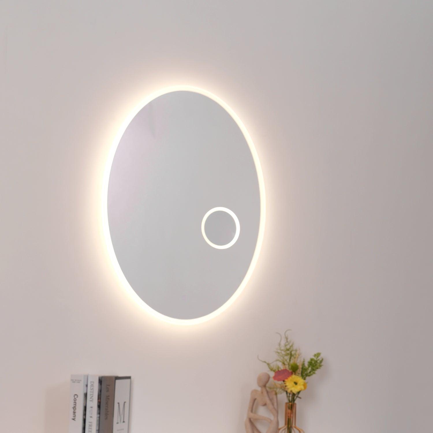 Ovariel Ovale Miroir Plastique Applique Lumière