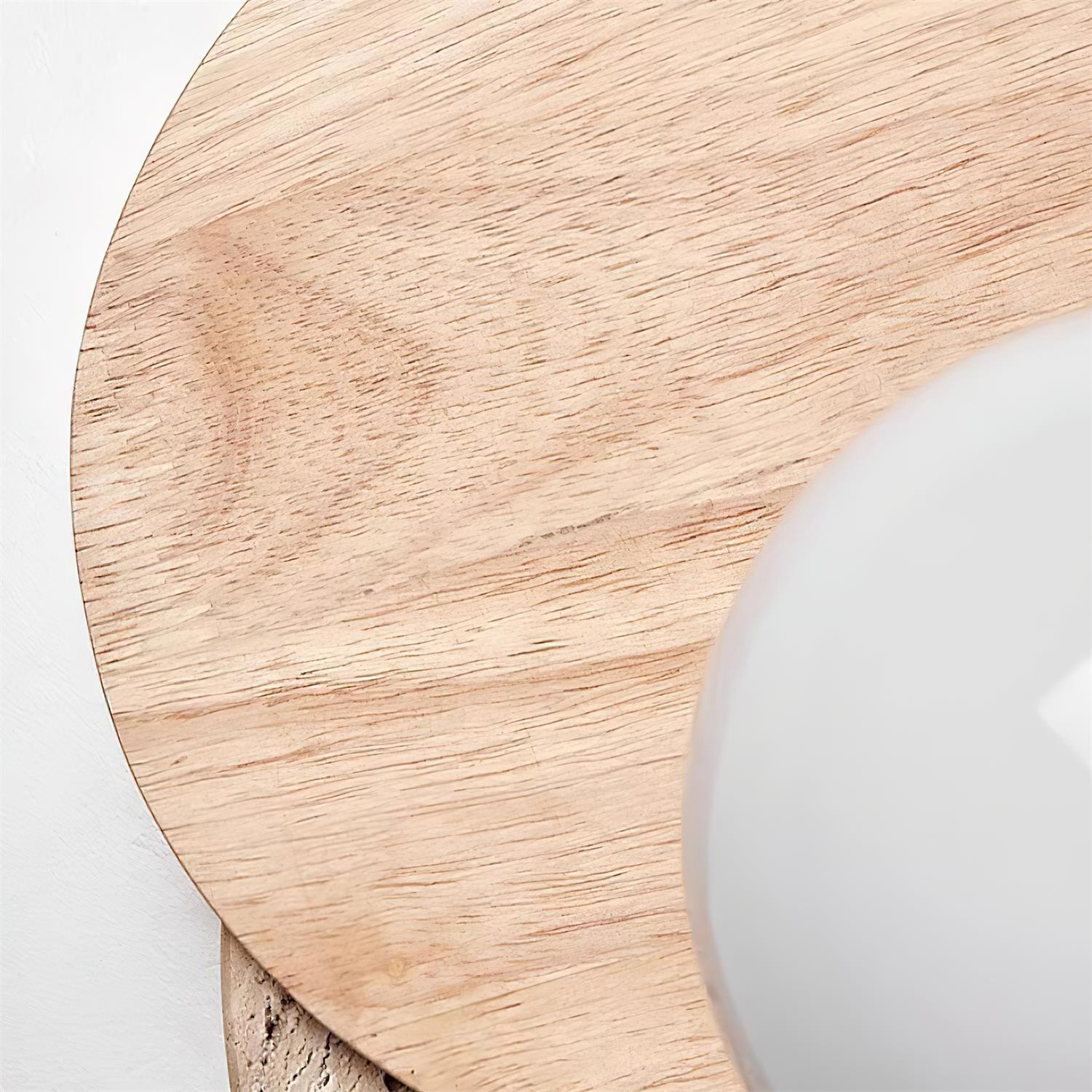 Virelli Applique Murale Disques Superposés en Travertin Bois de Noyer Scandinave