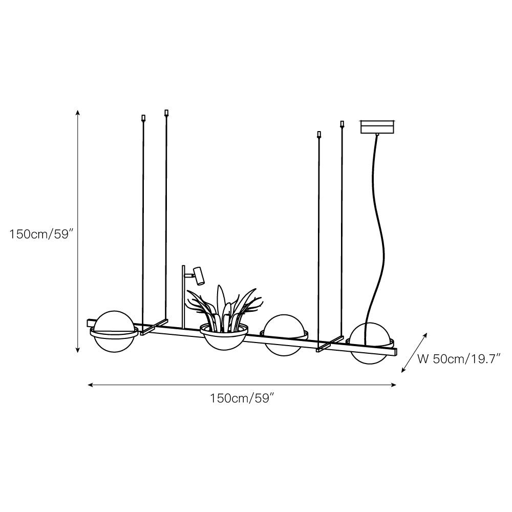 Vacaria Suspension Métal Plastique Minimaliste Moderne