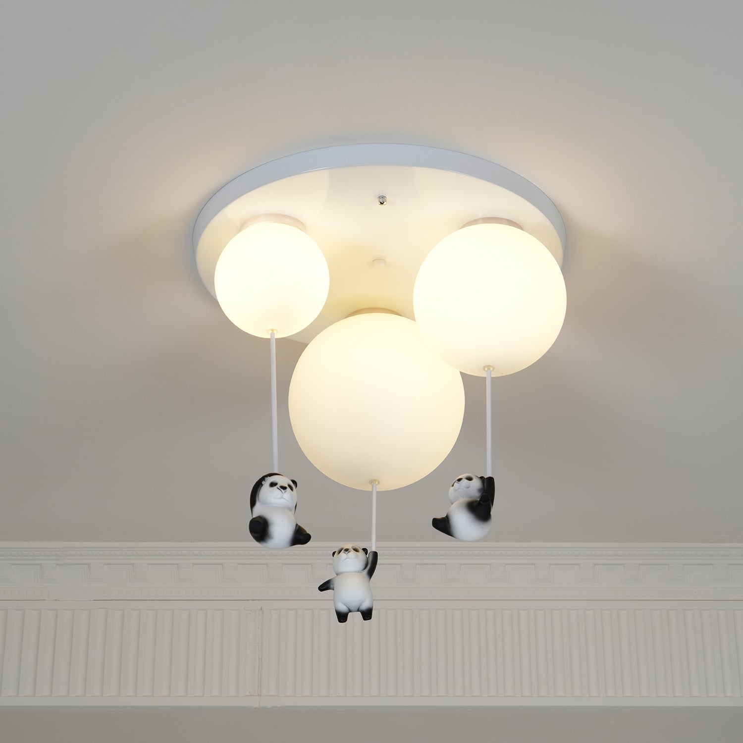 Aursilos Lampe de Plafond en Verre Panda Élégante