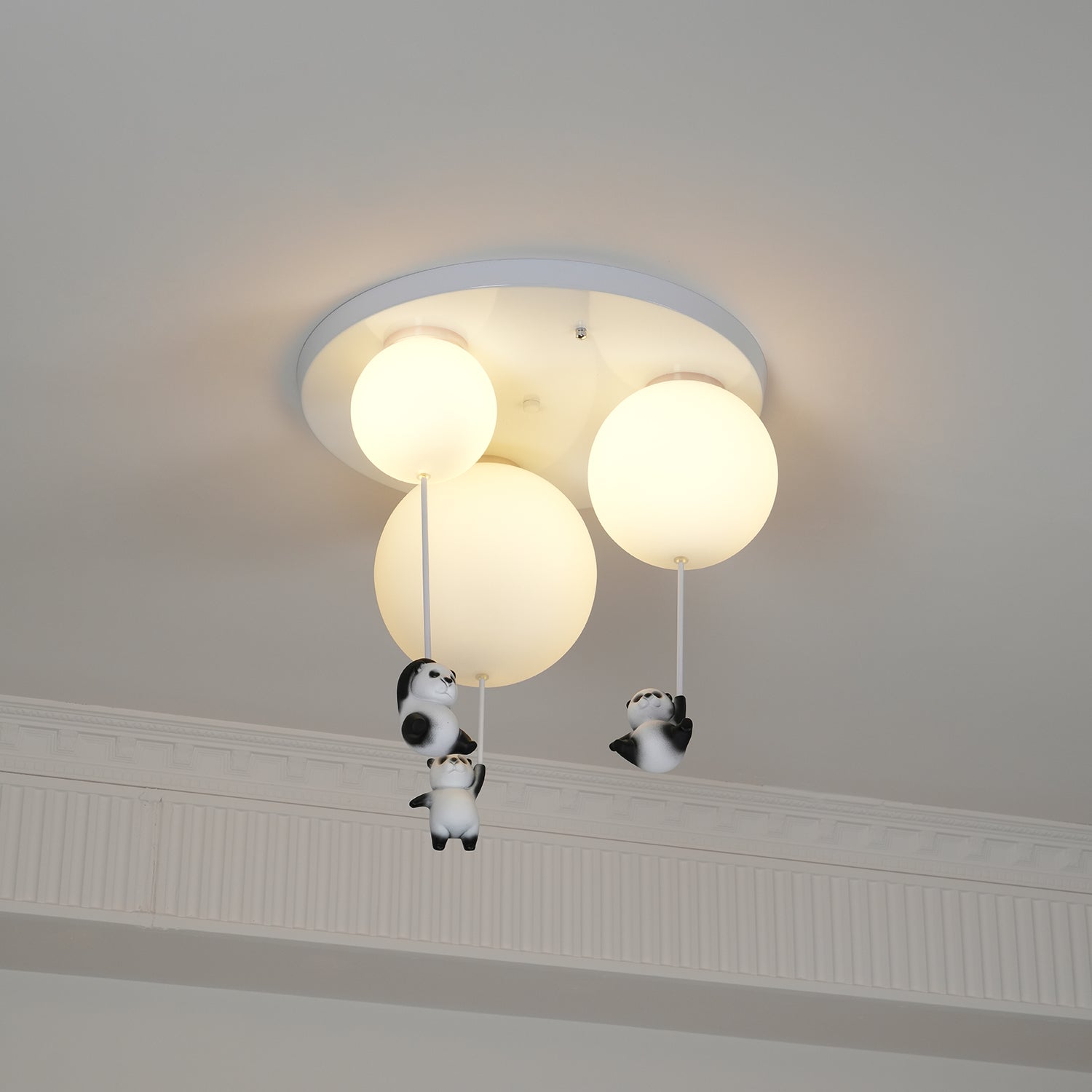 Aursilos Lampe de Plafond en Verre Panda Élégante