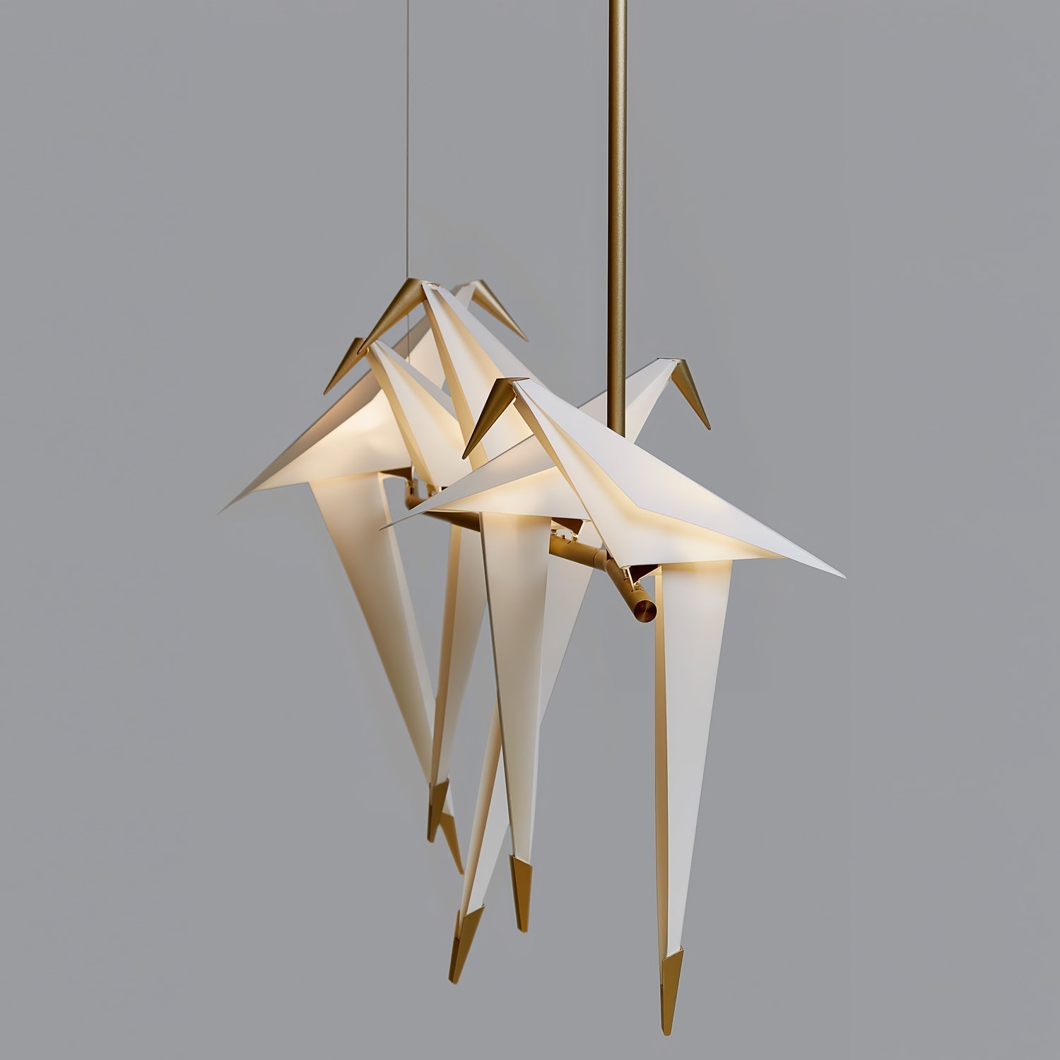 Lustra Lustre Grue en Papier Sculpturale LED