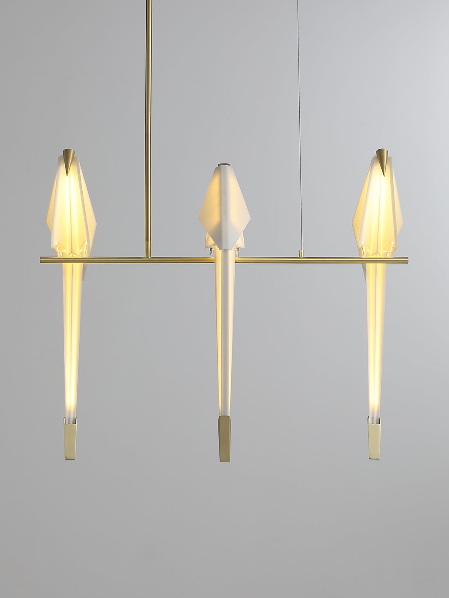 Lustra Lustre Grue en Papier Sculpturale LED