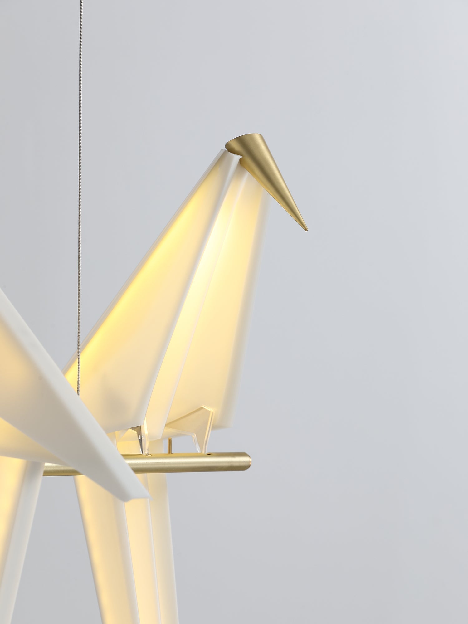 Lustra Lustre Grue en Papier Sculpturale LED