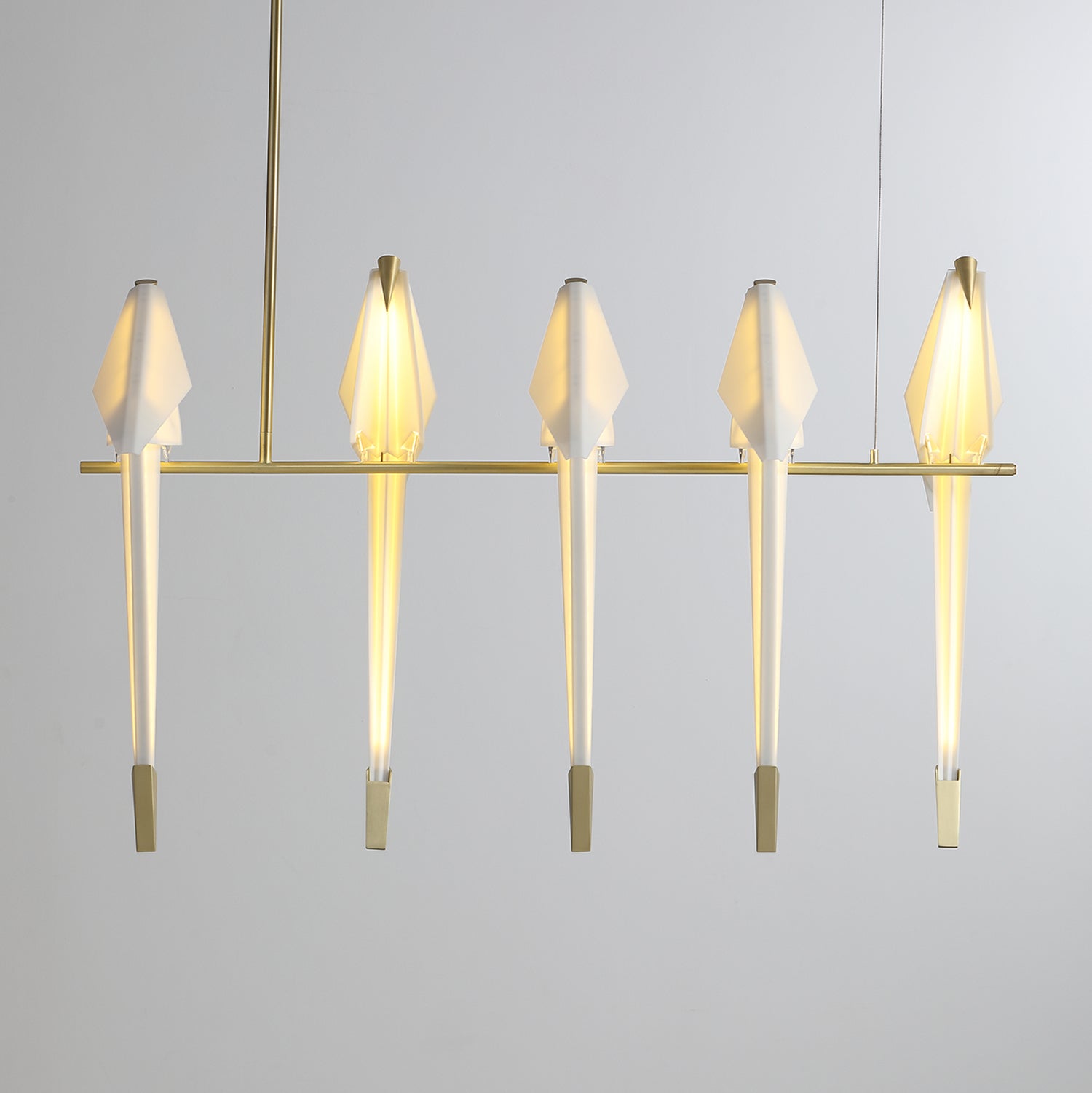 Lustra Lustre Grue en Papier Sculpturale LED
