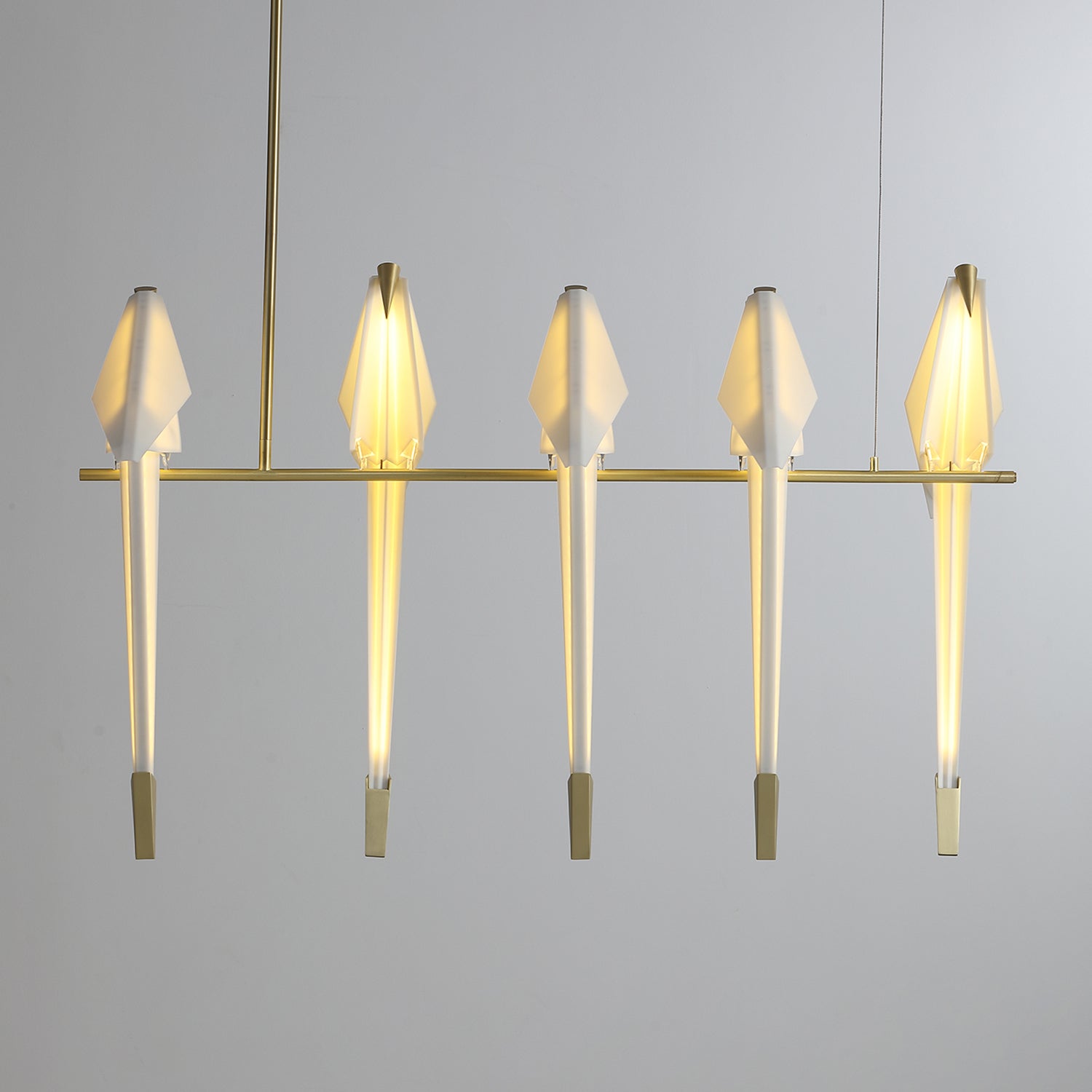 Lustra Lustre Grue en Papier Sculpturale LED