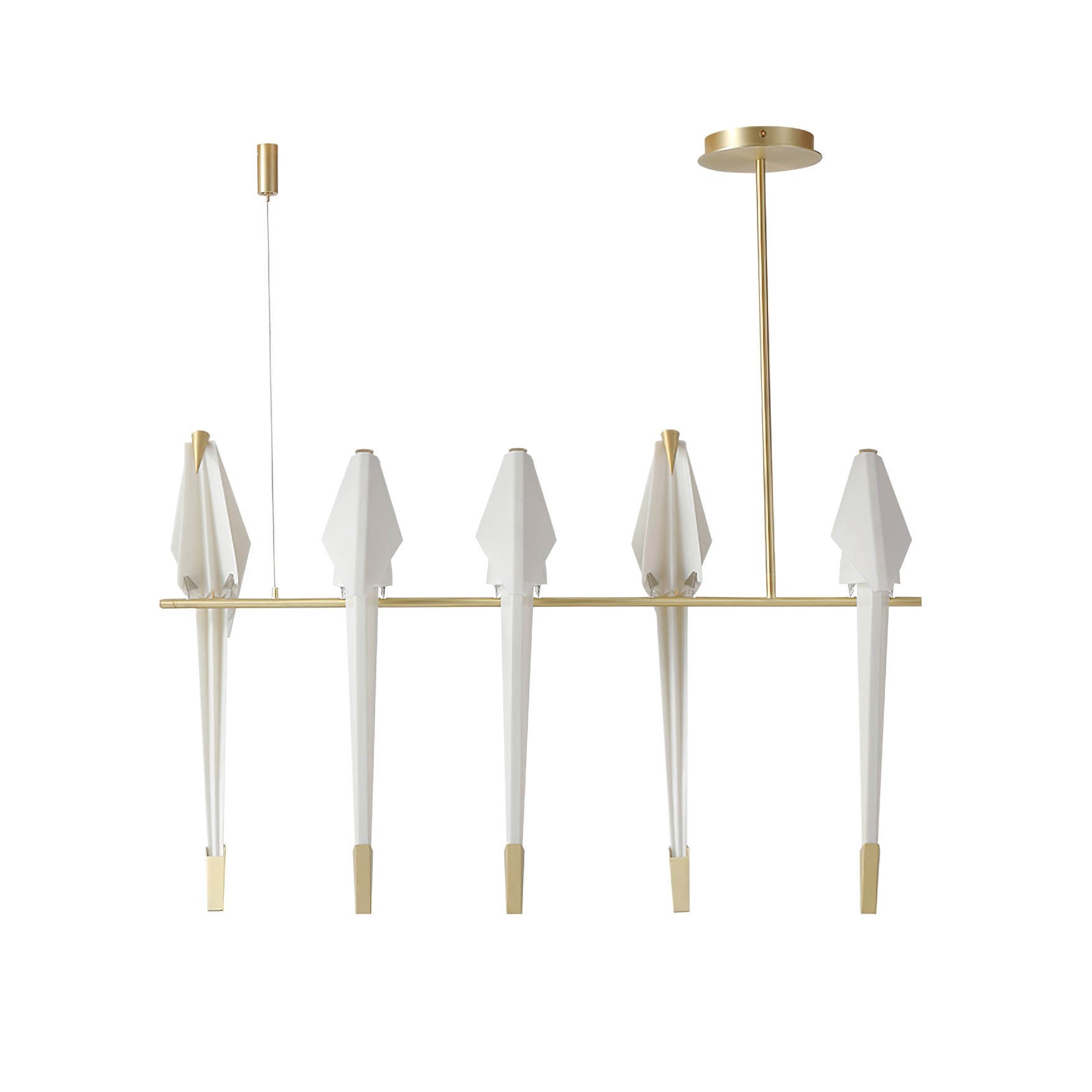 Lustra Lustre Grue en Papier Sculpturale LED