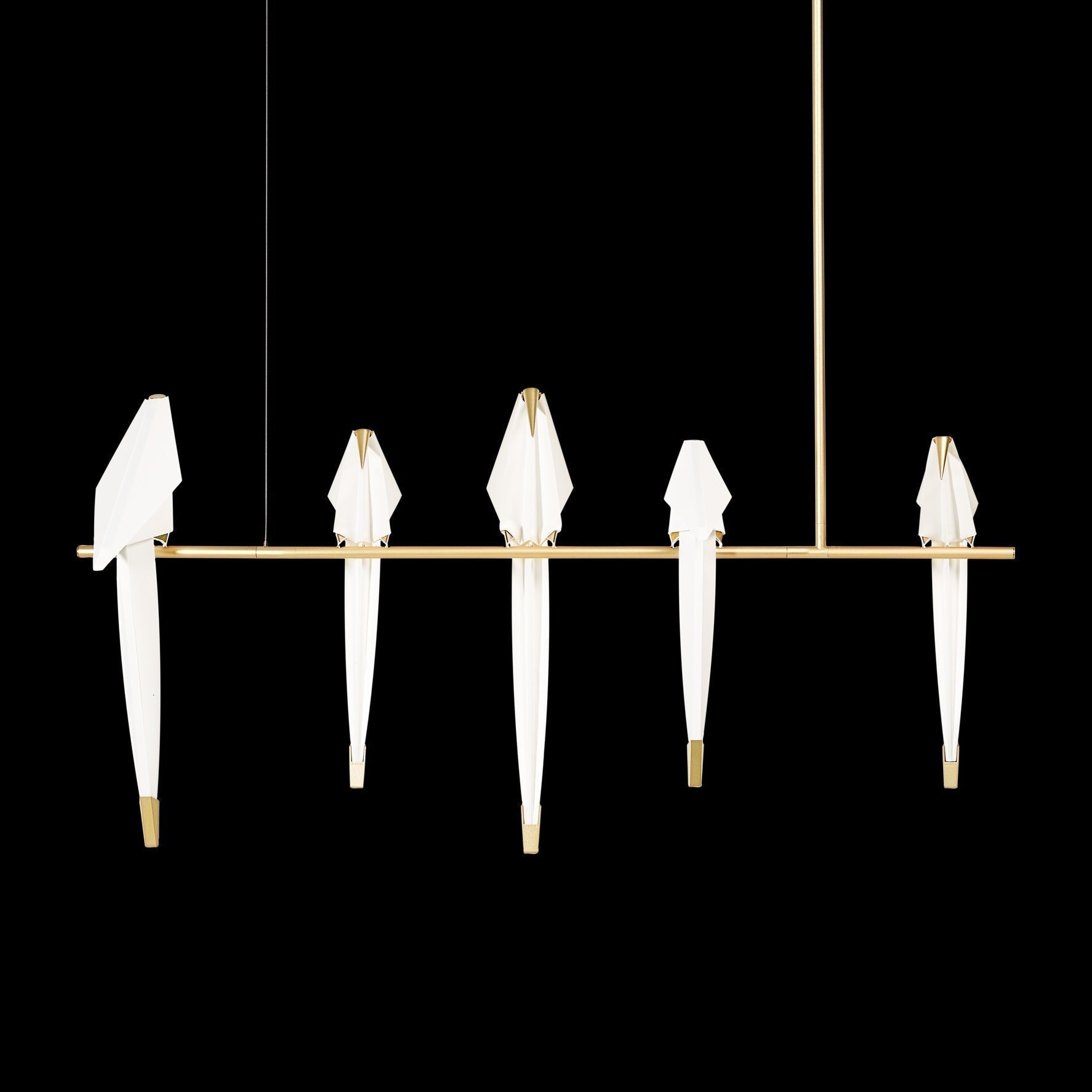 Lustra Lustre Grue en Papier Sculpturale LED