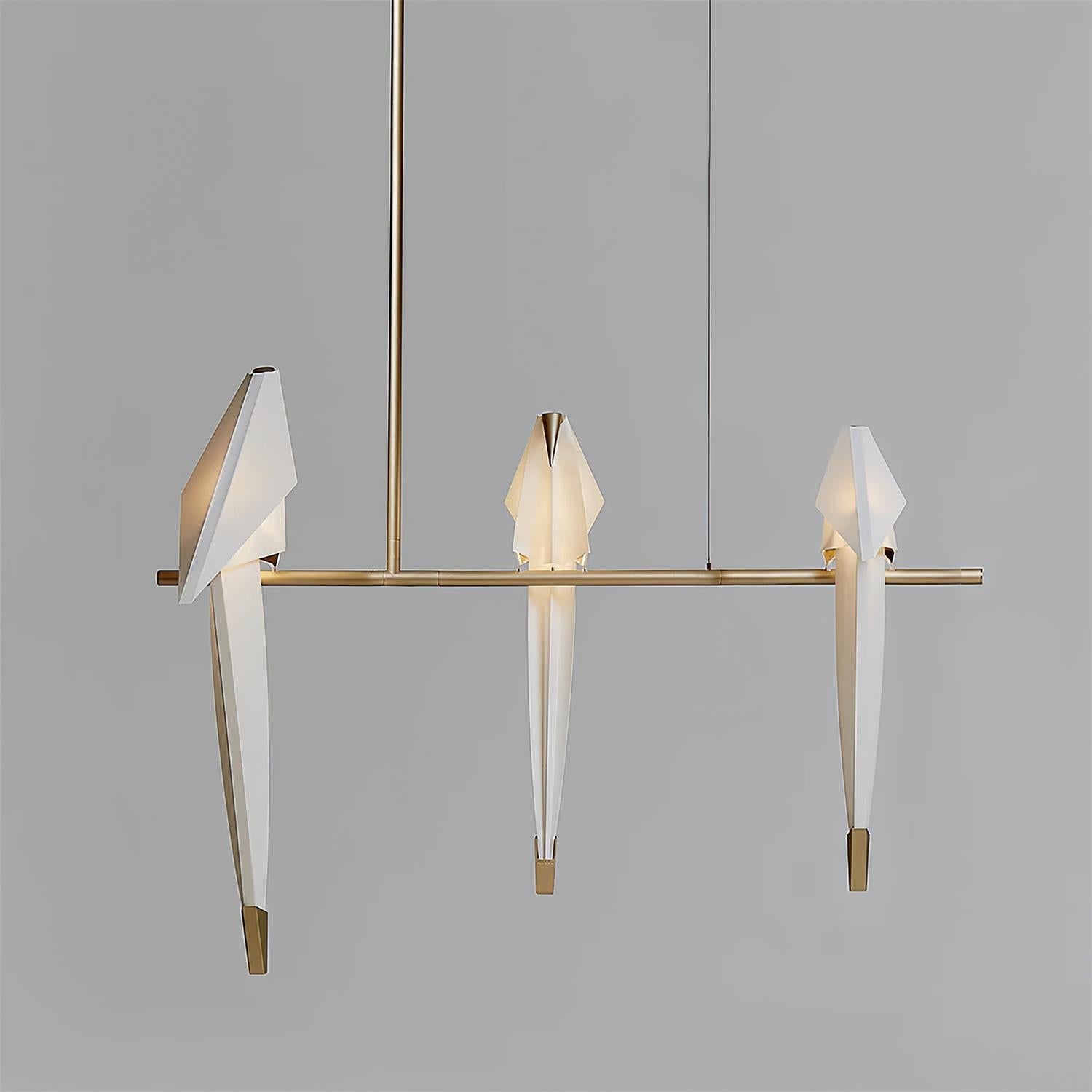 Lustra Lustre Grue en Papier Sculpturale LED