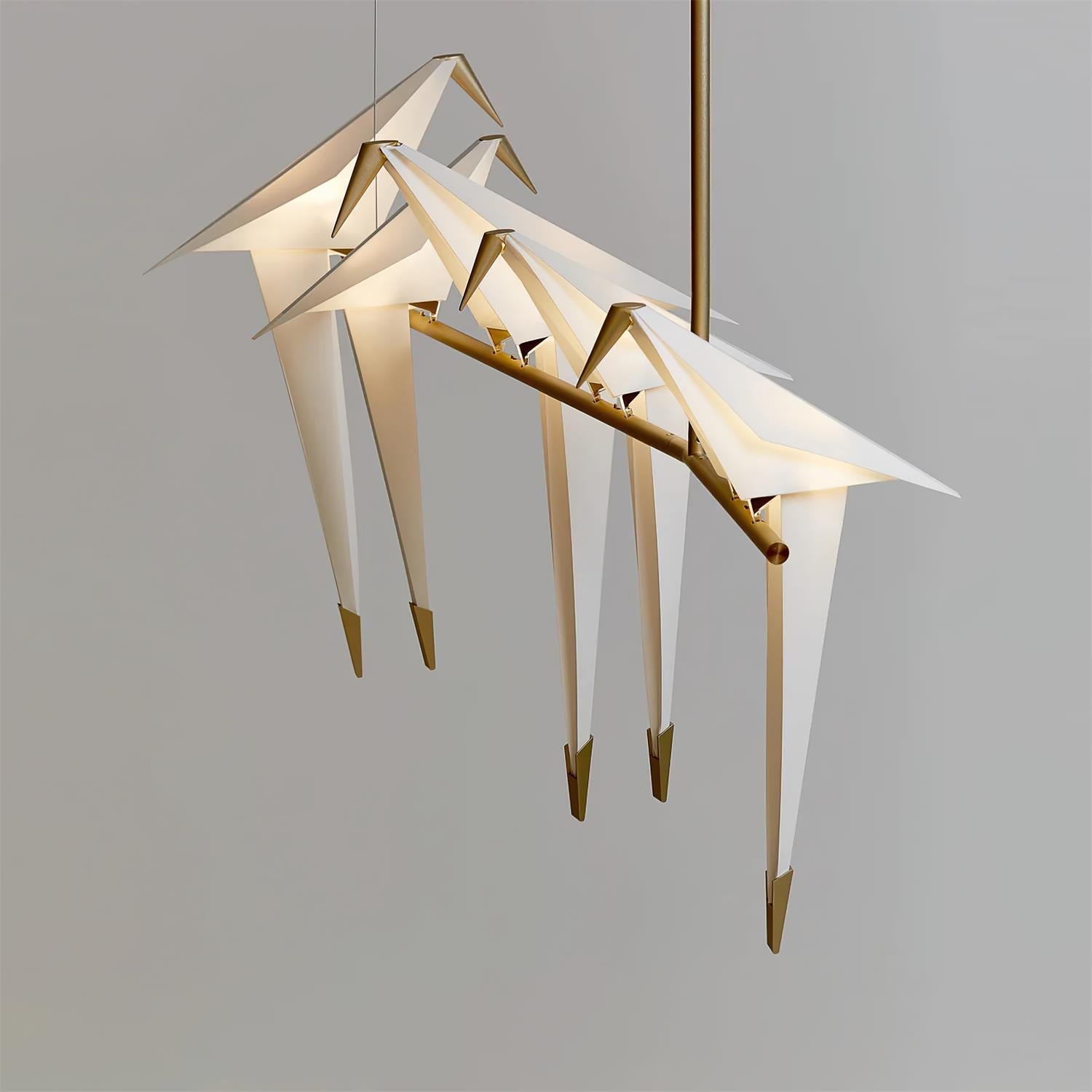 Lustra Lustre Grue en Papier Sculpturale LED