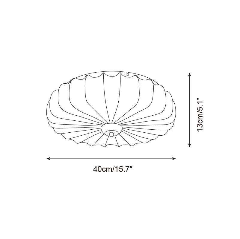 Plafonnier Tissu Ombre Plissé Lotus Forme Bois Baldaquin