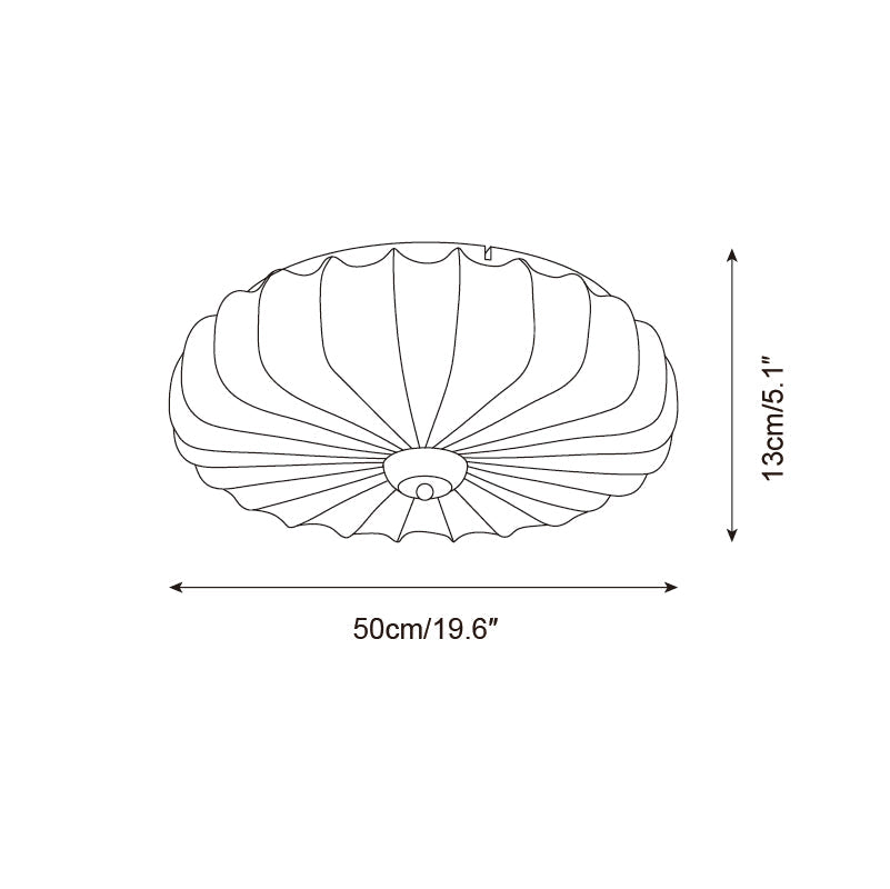 Plafonnier Tissu Ombre Plissé Lotus Forme Bois Baldaquin