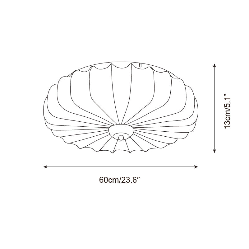 Plafonnier Tissu Ombre Plissé Lotus Forme Bois Baldaquin
