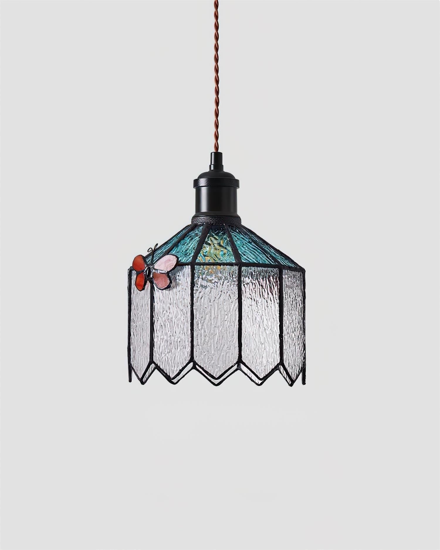 Tiffany Suspension Papillon Verre Vintage