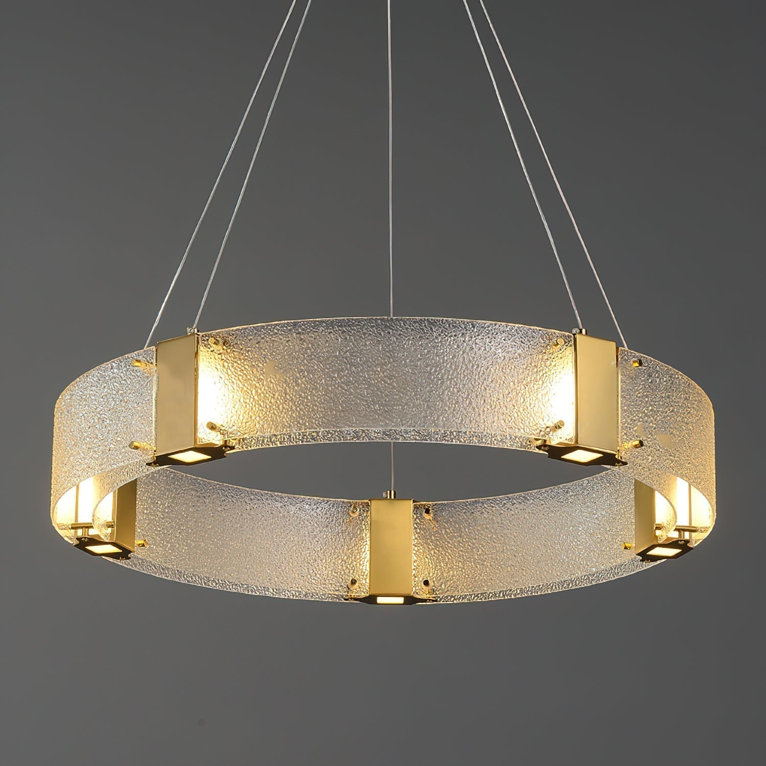 Parallel Lustre Verre Anneau Minimaliste Moderne