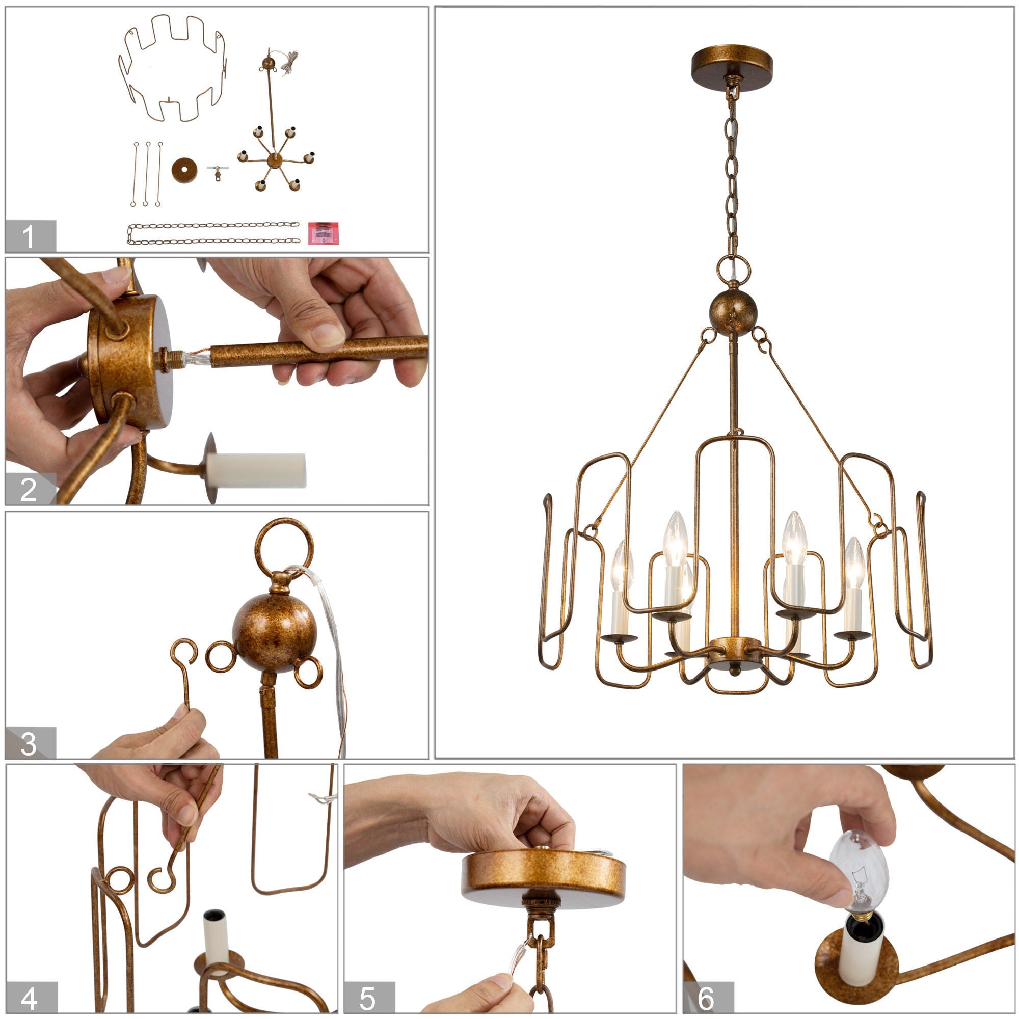 Cocaryra Lustre Métal Industriel Vintage