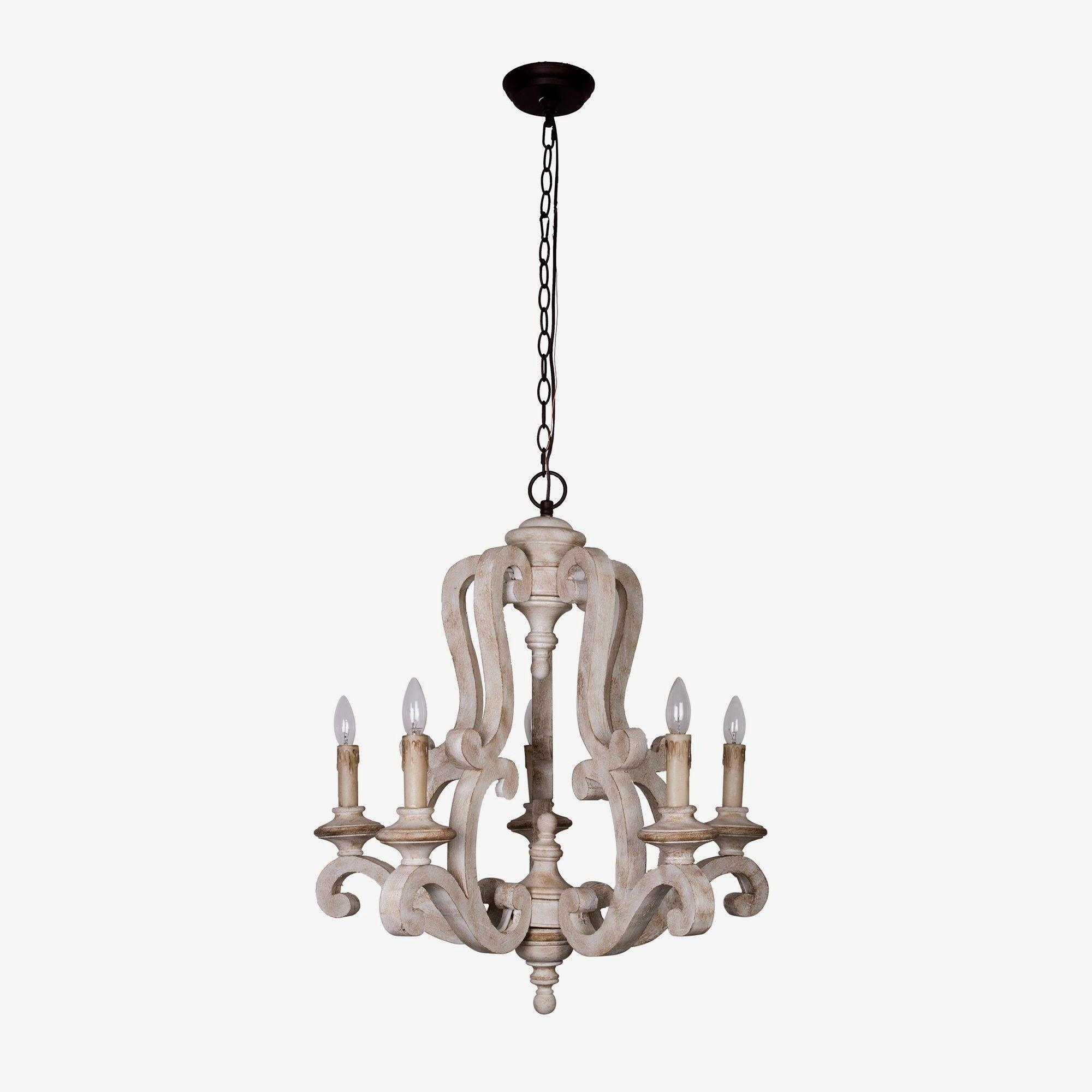 Lustra Lustre en Bois Bougie Mid-Century