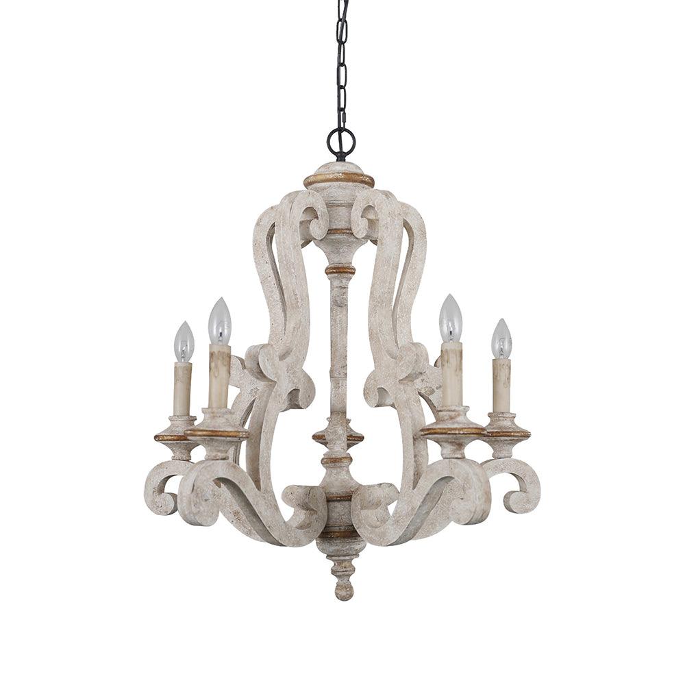 Lustra Lustre en Bois Bougie Mid-Century
