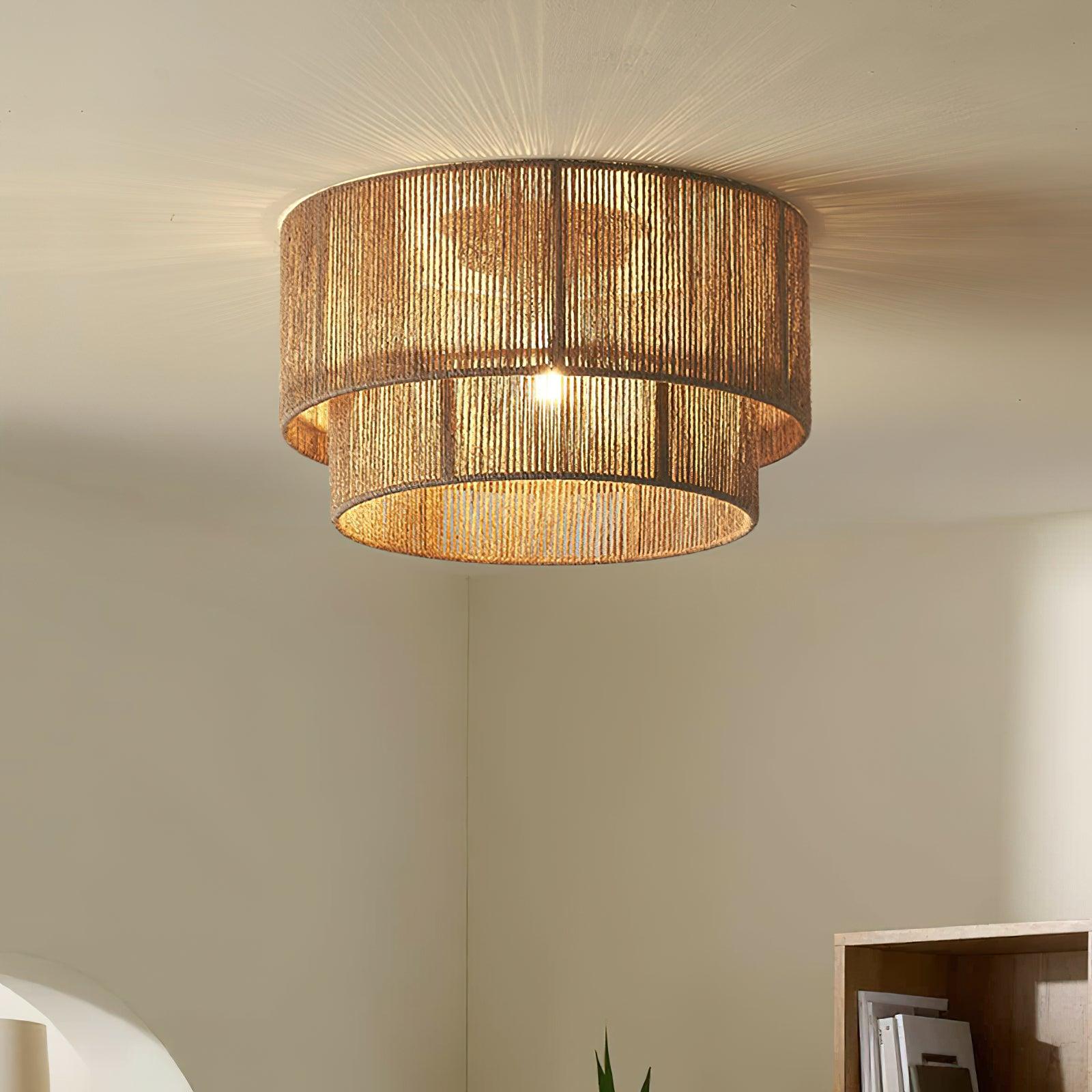 Casora Lampe de Plafond Classique Art en Corde Naturelle