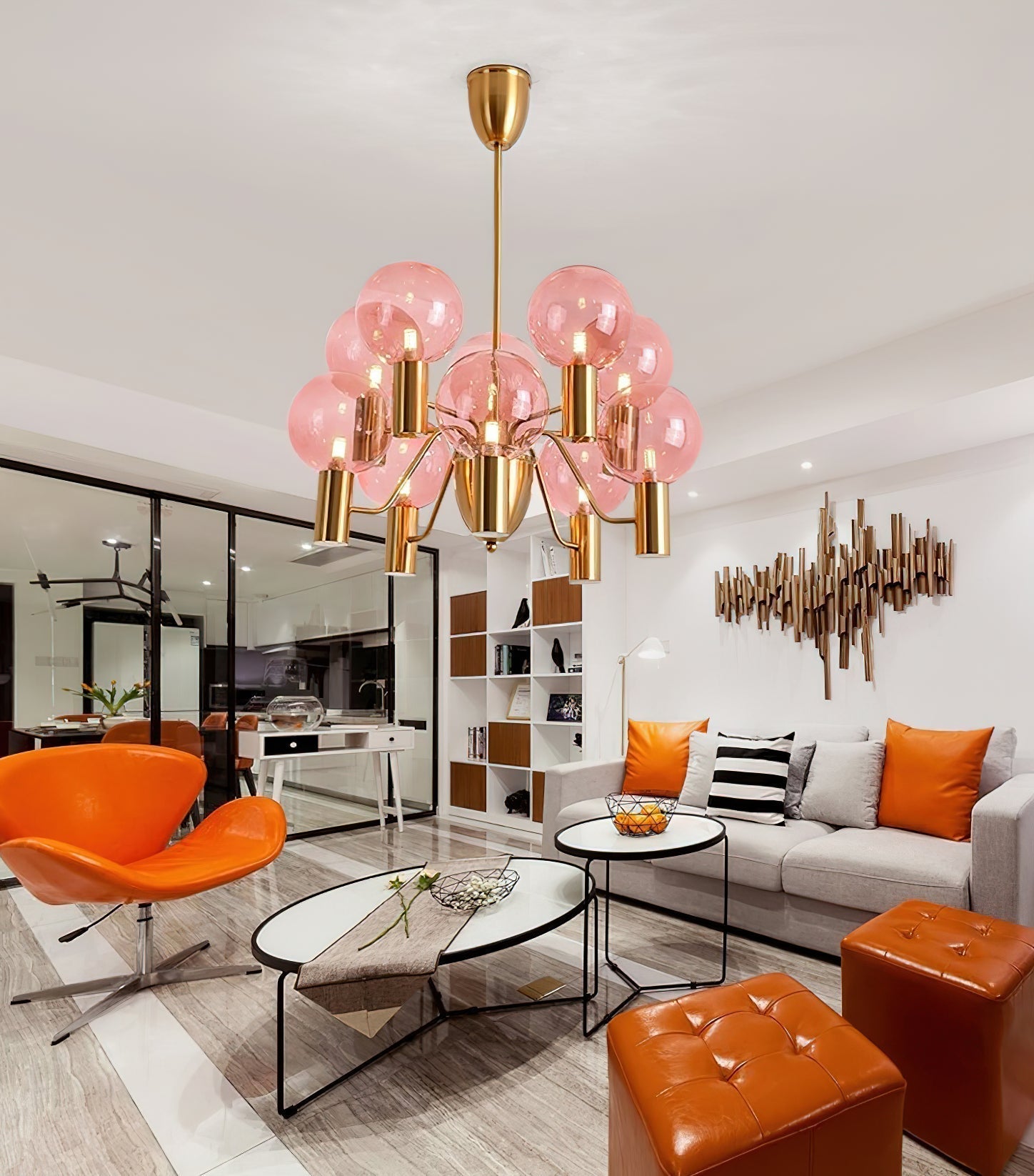 Evmarara Postmodern Luxury Metal Glass Lustre