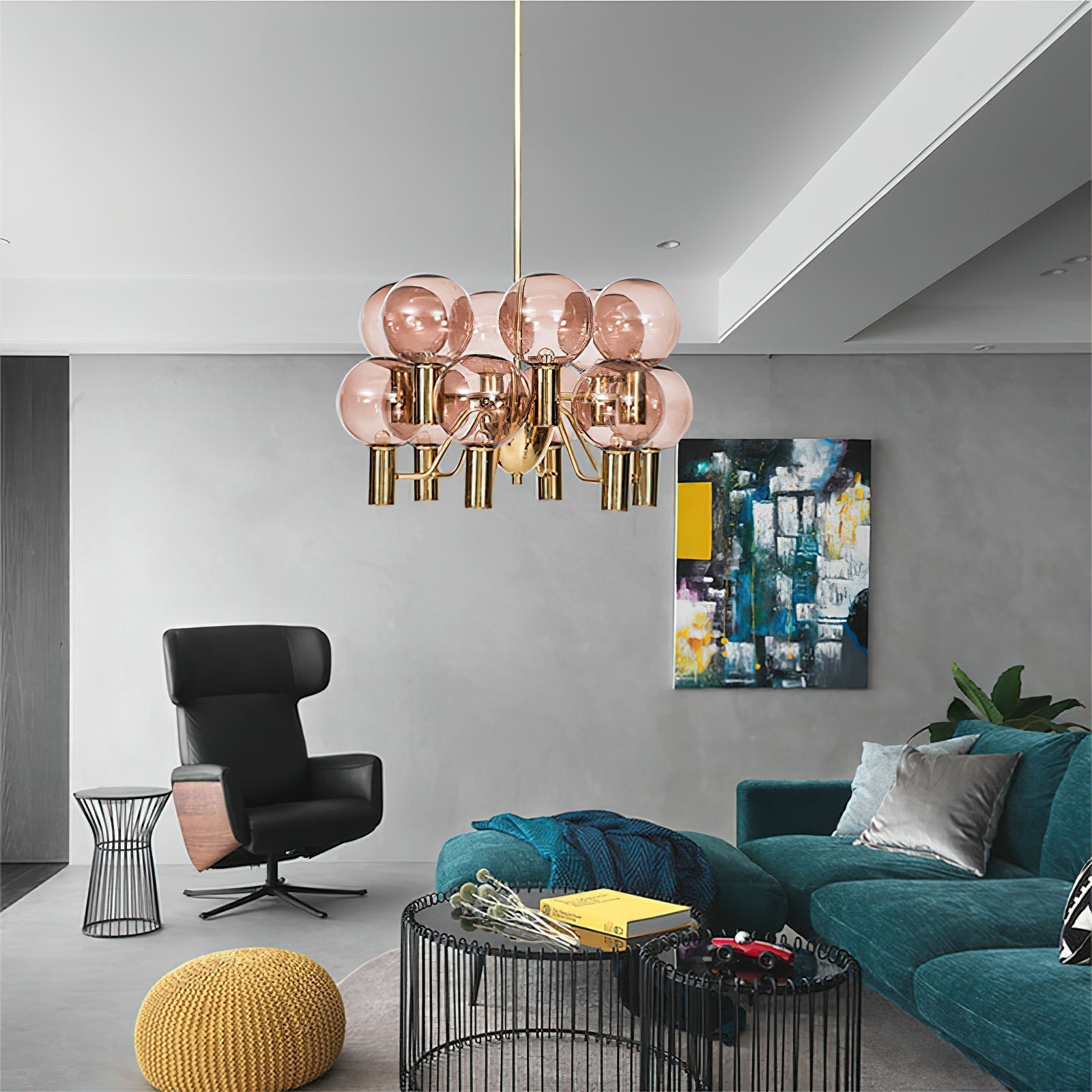 Evmarara Postmodern Luxury Metal Glass Lustre