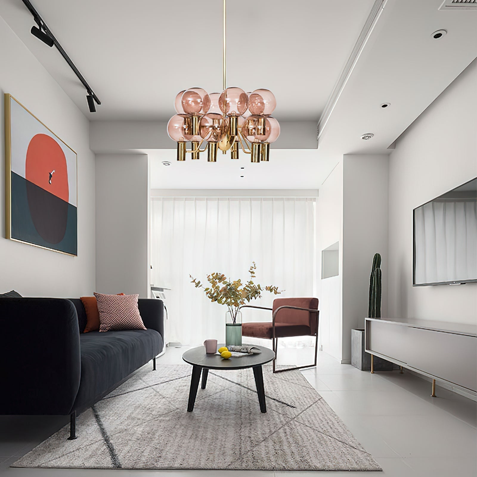 Evmarara Postmodern Luxury Metal Glass Lustre