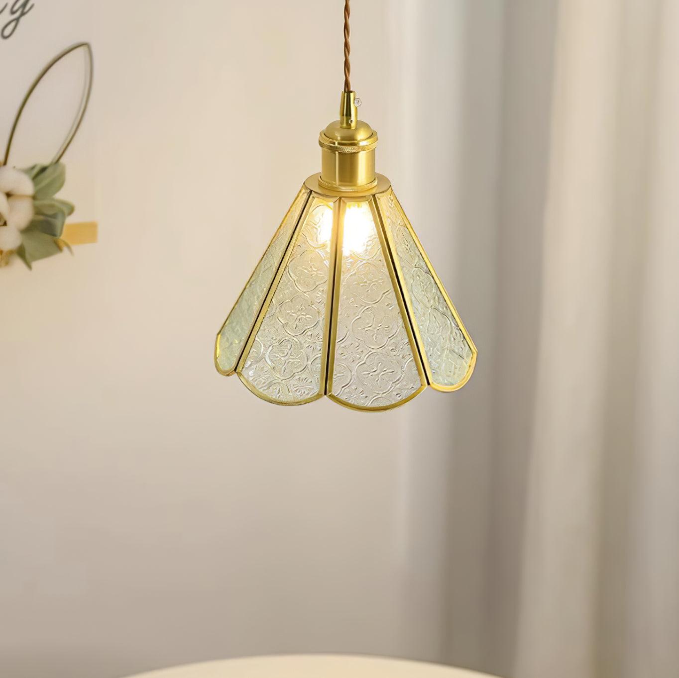 Elarace Suspension Élégante en Laiton et Verre