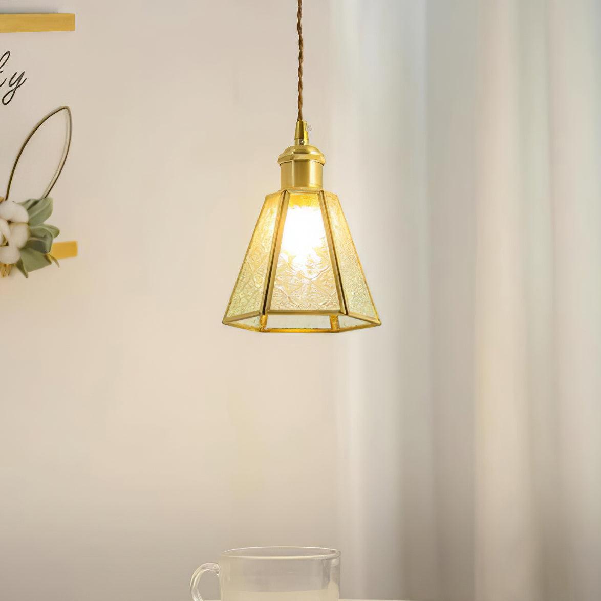 Elarace Suspension Élégante en Laiton et Verre