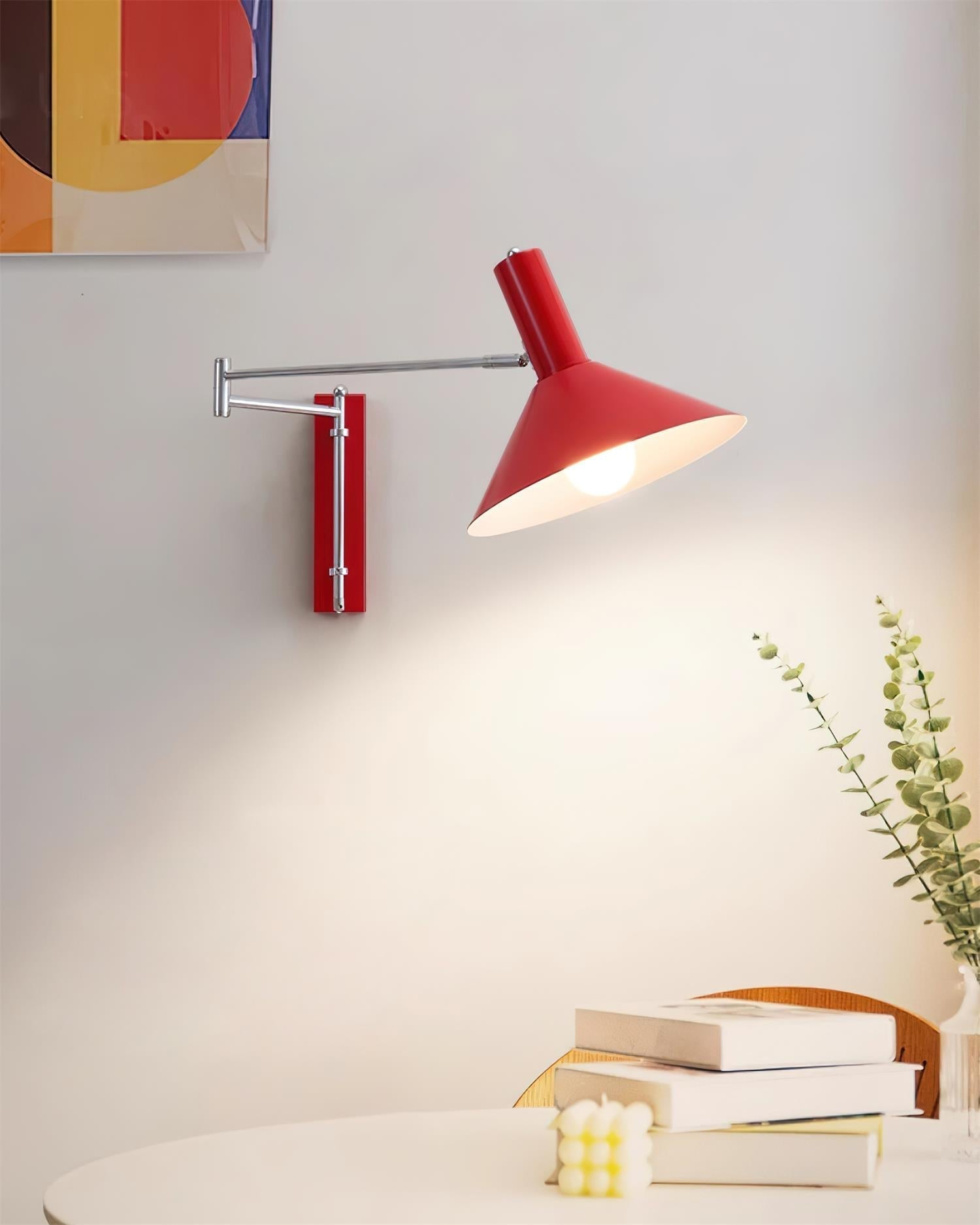 Lira Applique Murale Bras Ajustable Abat-jour Rouge