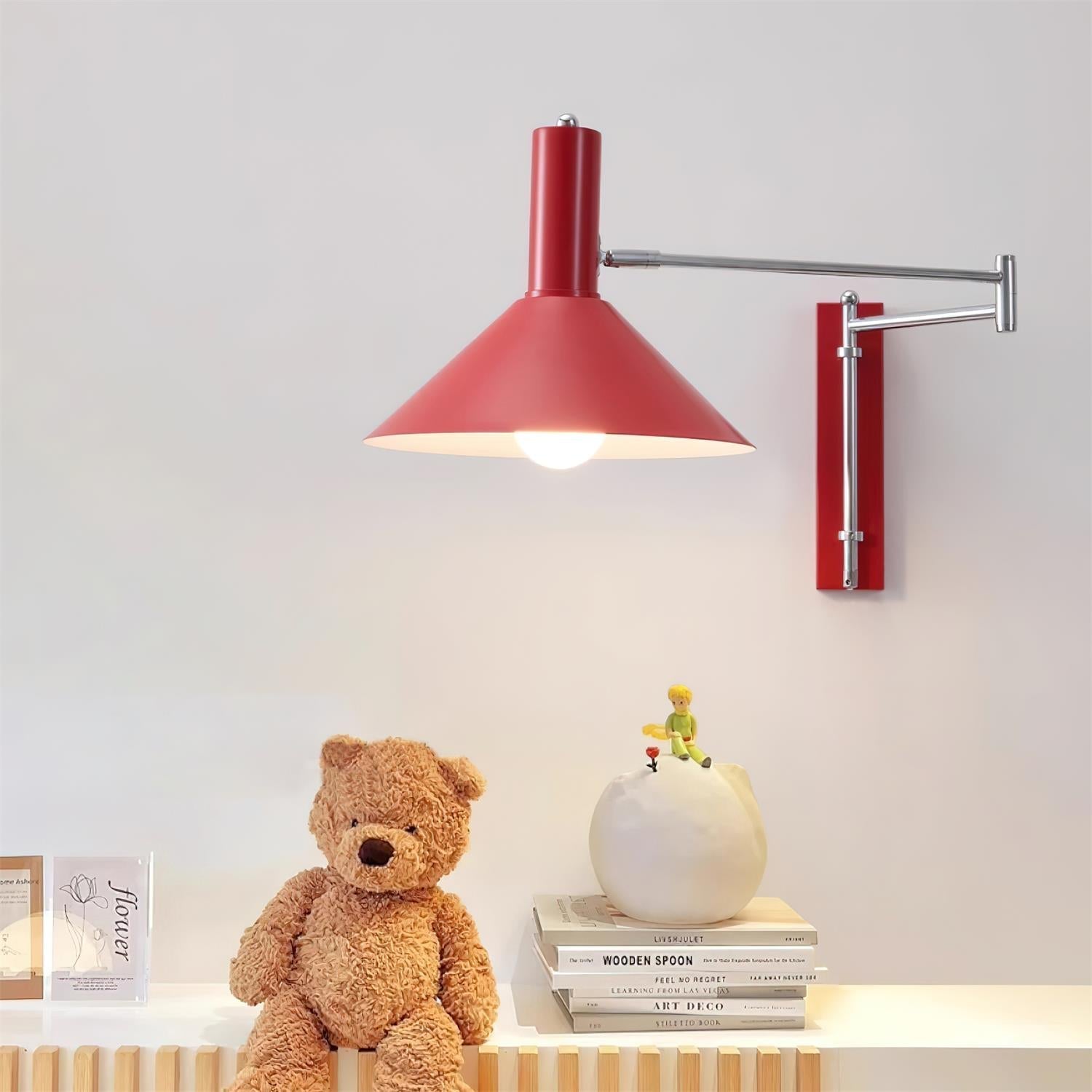 Lira Applique Murale Bras Ajustable Abat-jour Rouge