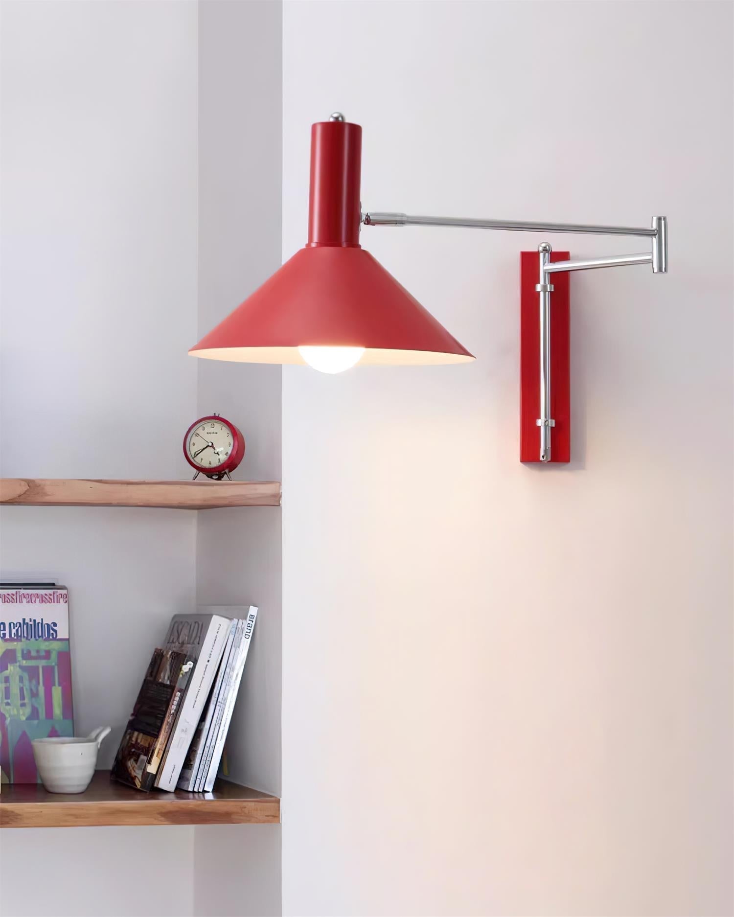 Lira Applique Murale Bras Ajustable Abat-jour Rouge