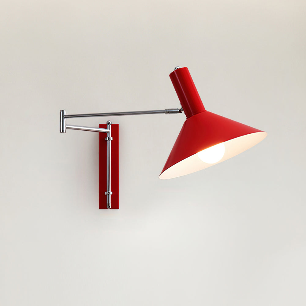Lira Applique Murale Bras Ajustable Abat-jour Rouge
