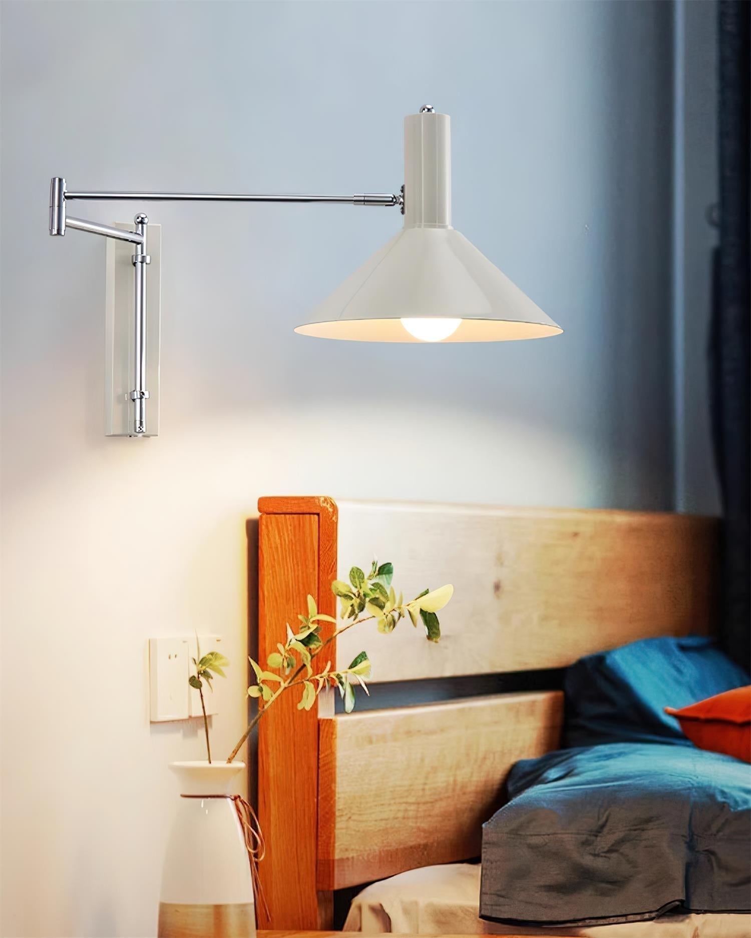 Lira Applique Murale Bras Ajustable Abat-jour Rouge