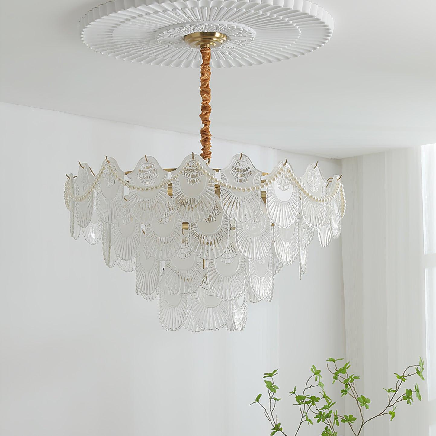 Lustra Lustre Perle Verre Coquille