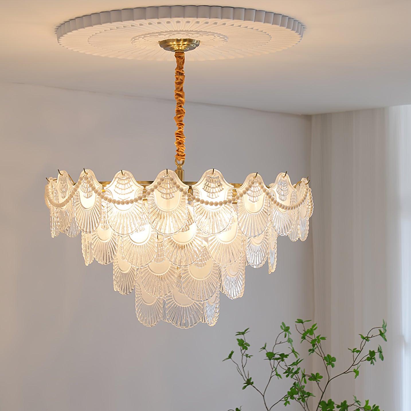 Lustra Lustre Perle Verre Coquille