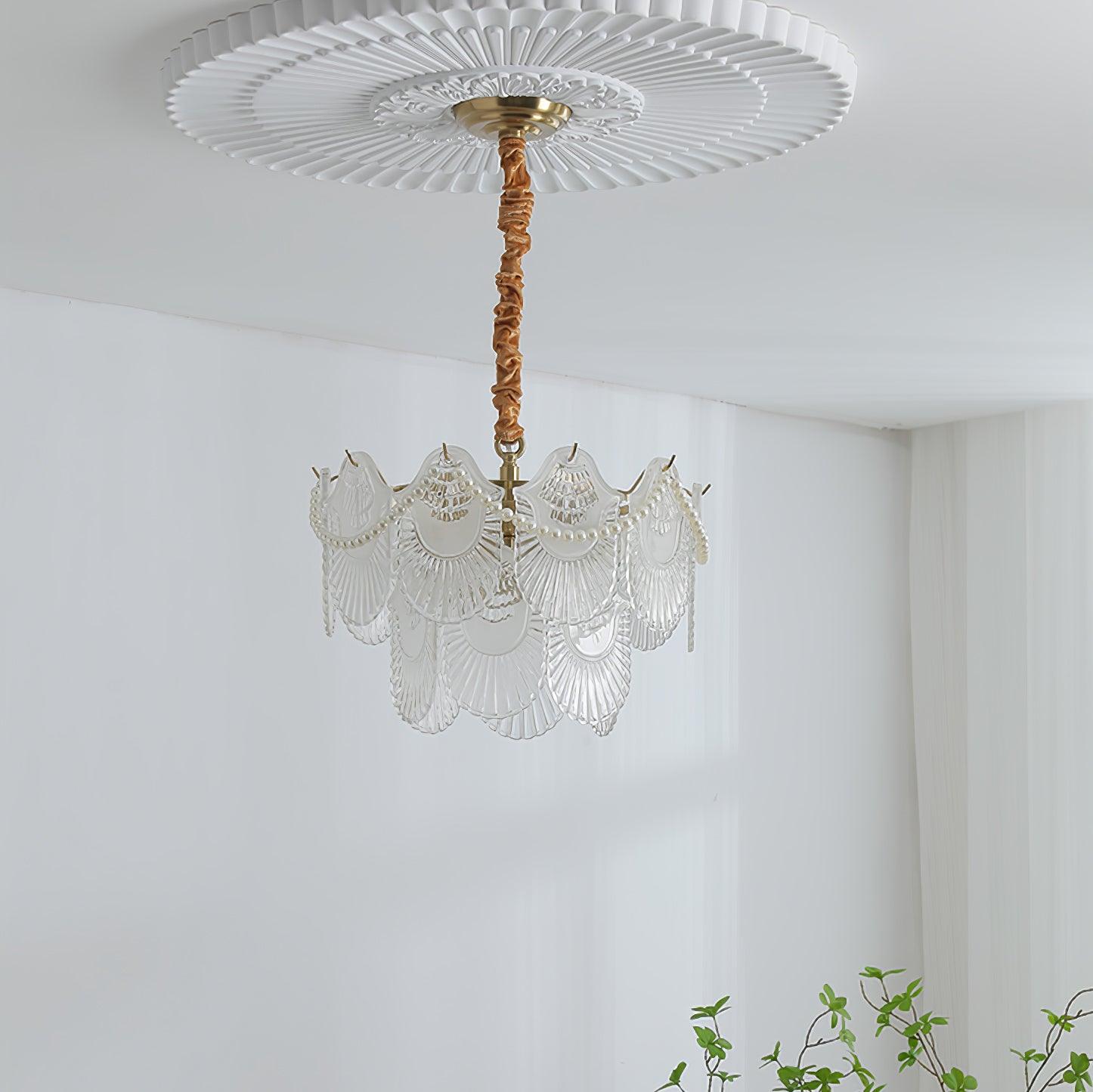 Lustra Lustre Perle Verre Coquille
