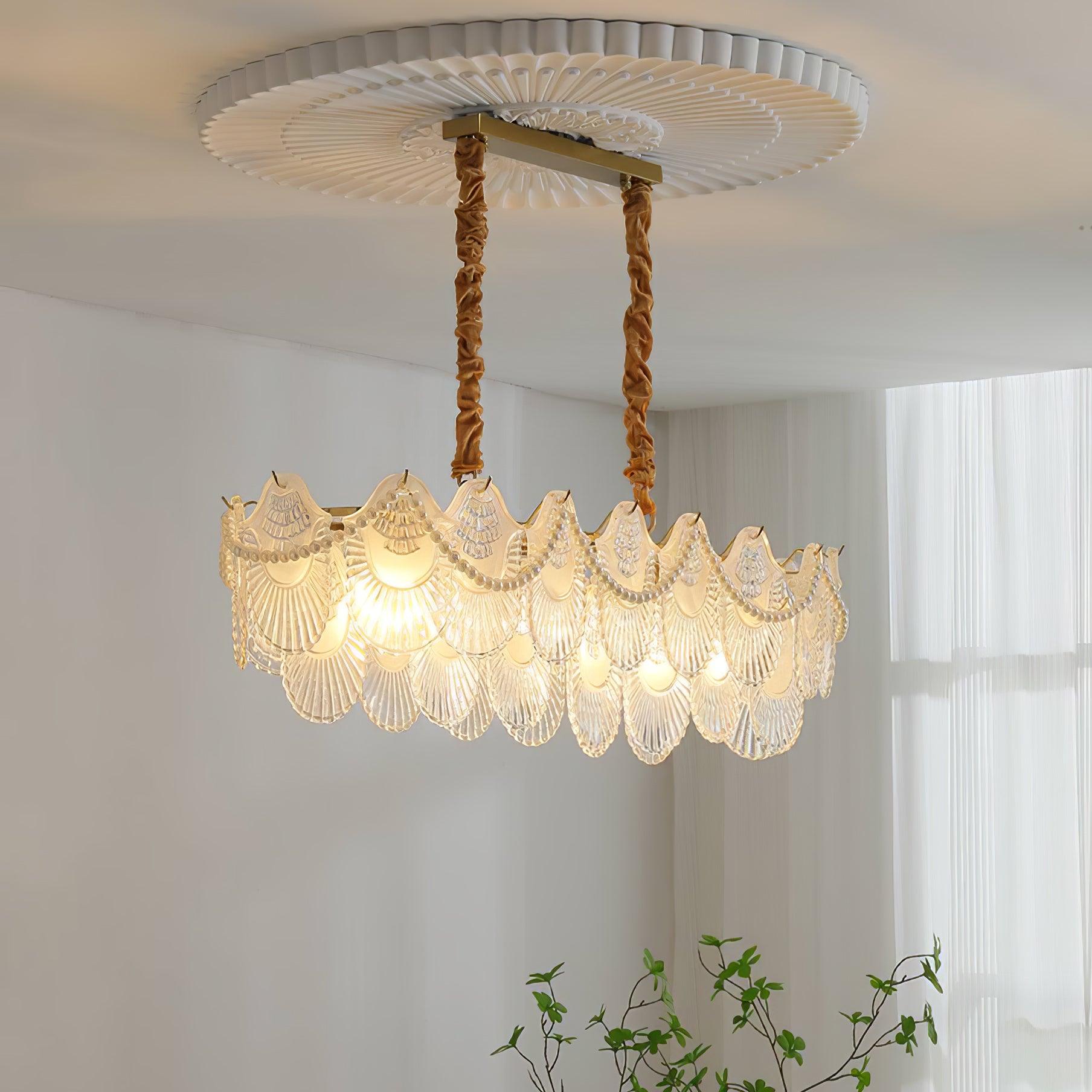 Lustra Lustre Perle Verre Coquille