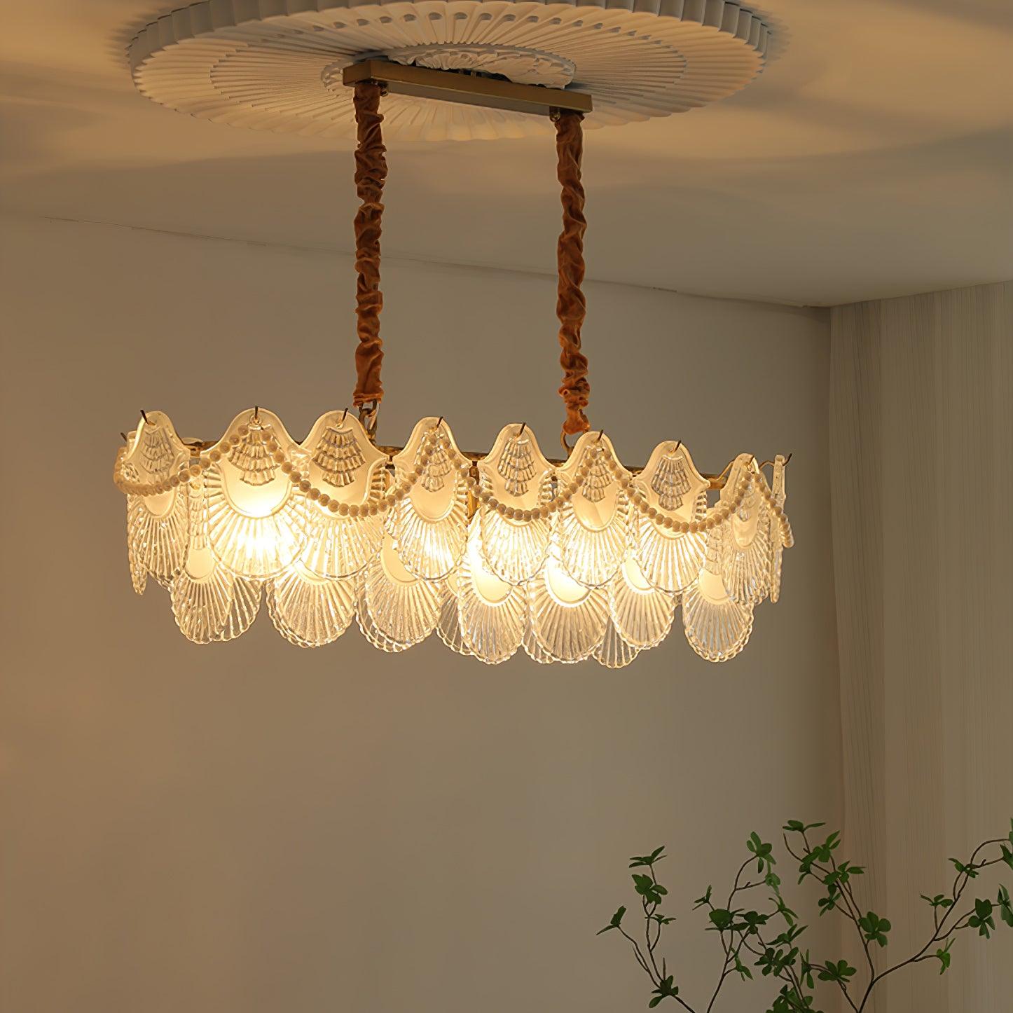 Lustra Lustre Perle Verre Coquille