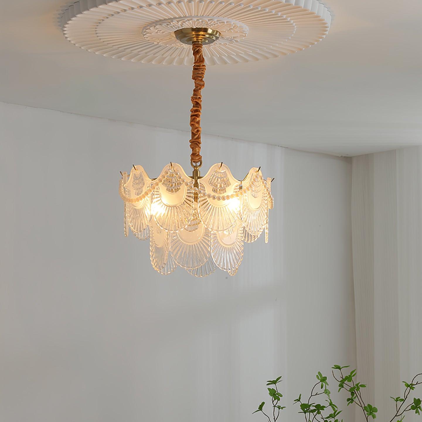Lustra Lustre Perle Verre Coquille