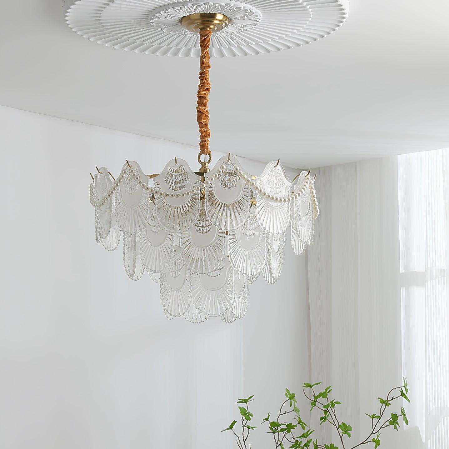Lustra Lustre Perle Verre Coquille