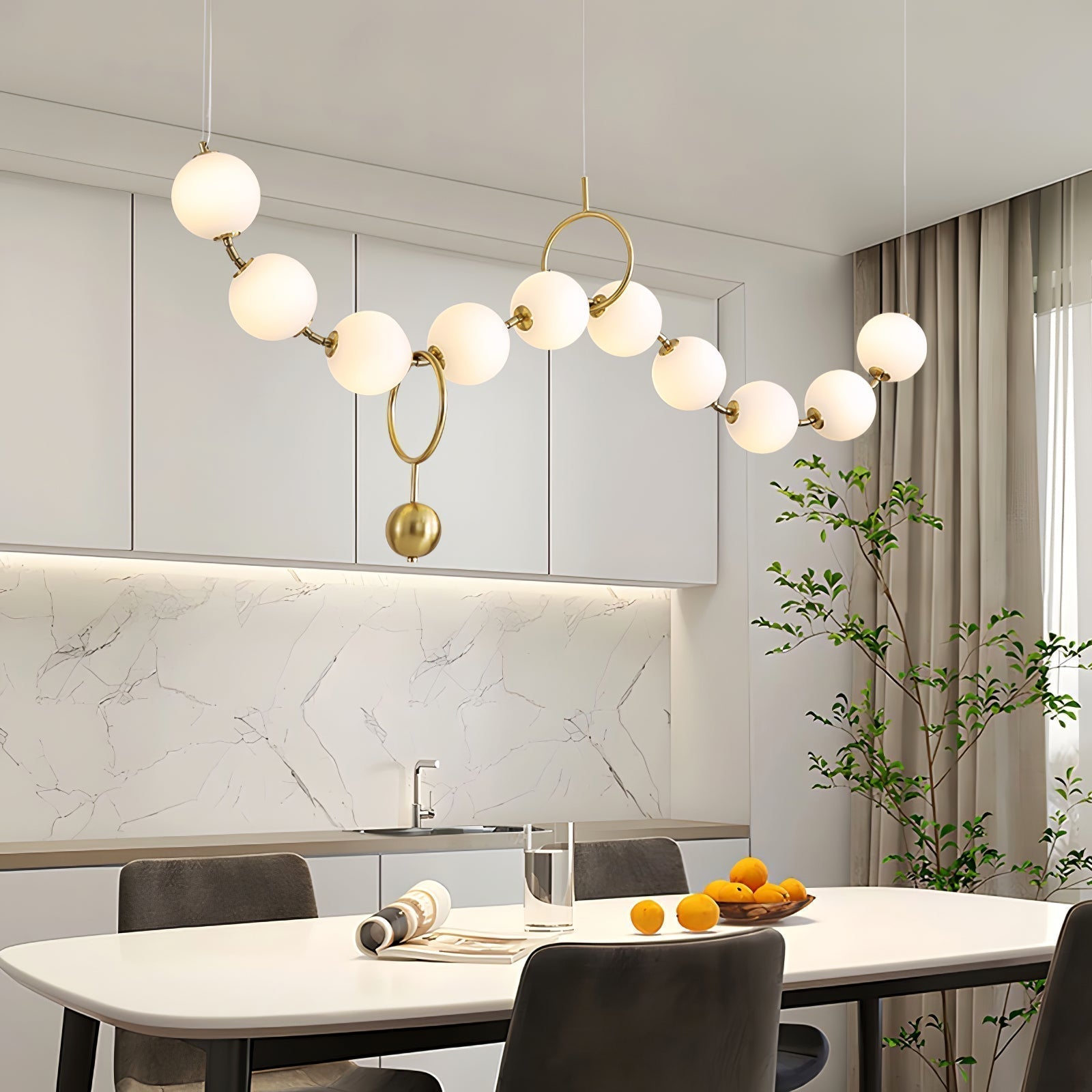 Lustra Suspension Lampe Collier en Verre