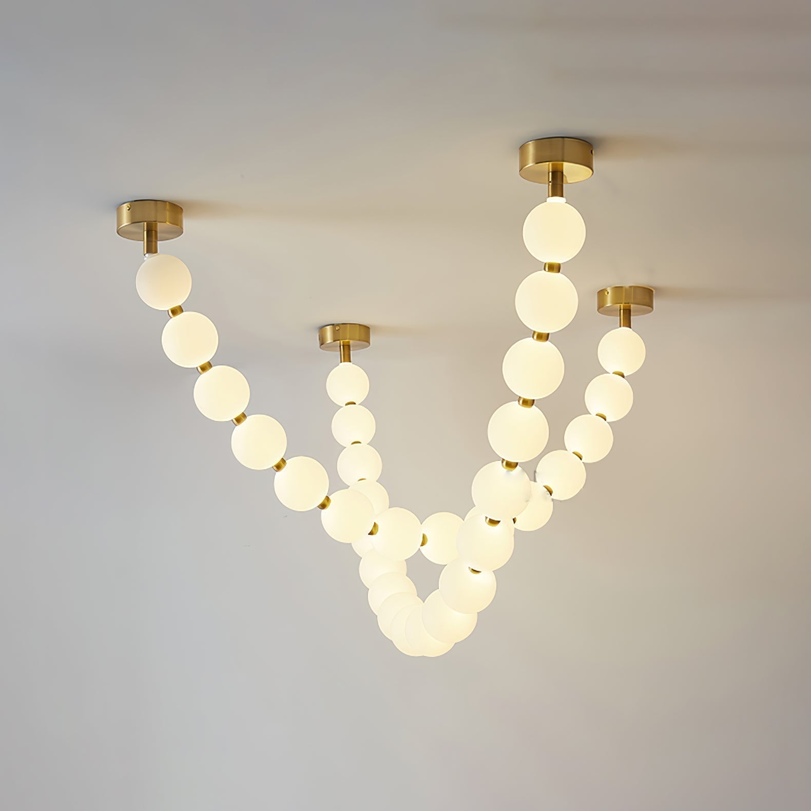 Vicariel Lustre Perles Collier Boules en Verre