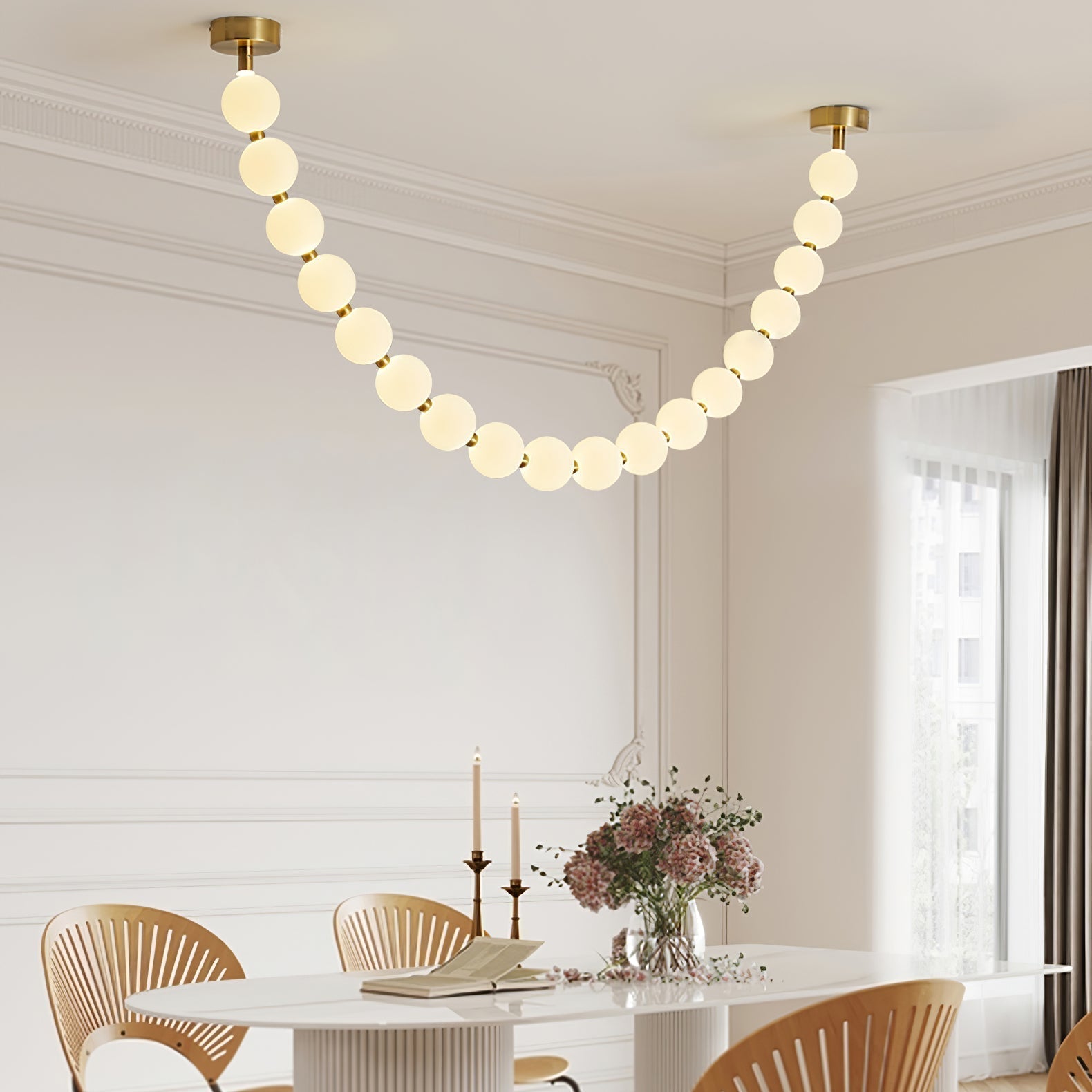 Vicariel Lustre Perles Collier Boules en Verre