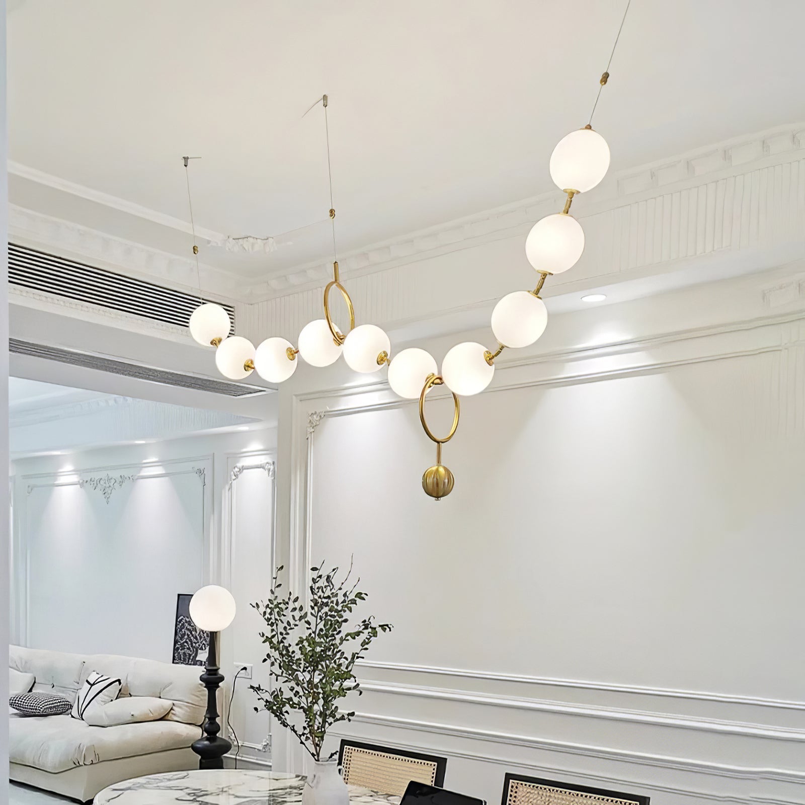 Lustra Suspension Lampe Collier en Verre